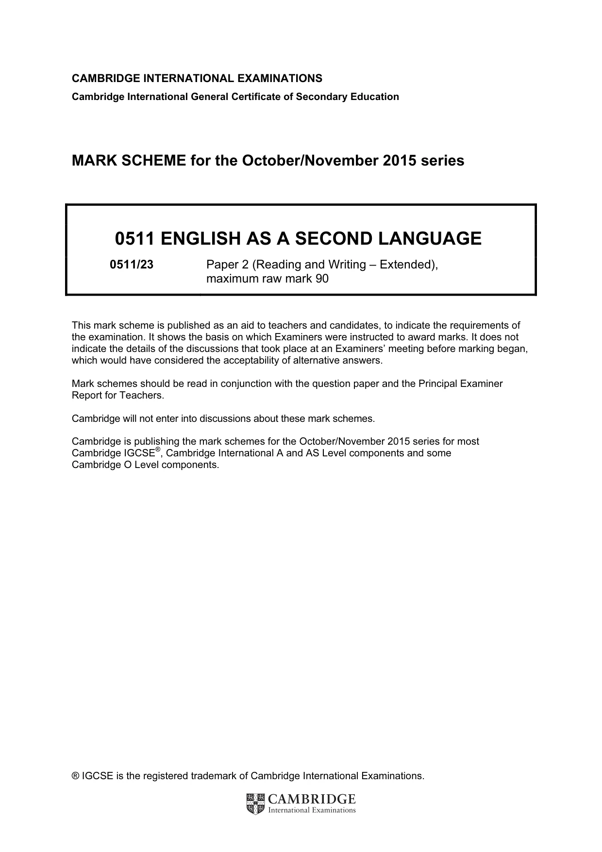 Mark scheme, page 1 of 10