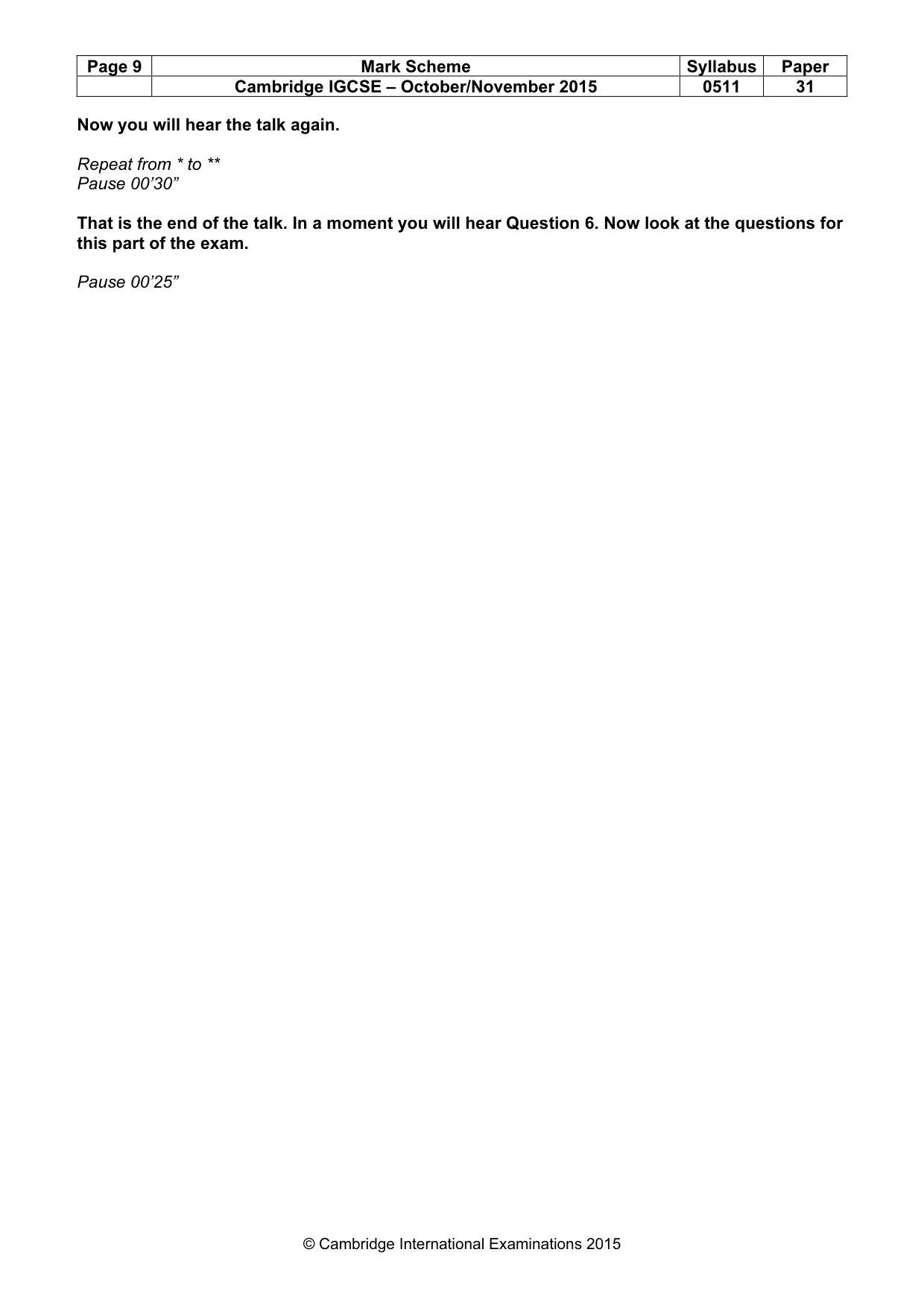 Mark scheme, page 9 of 13