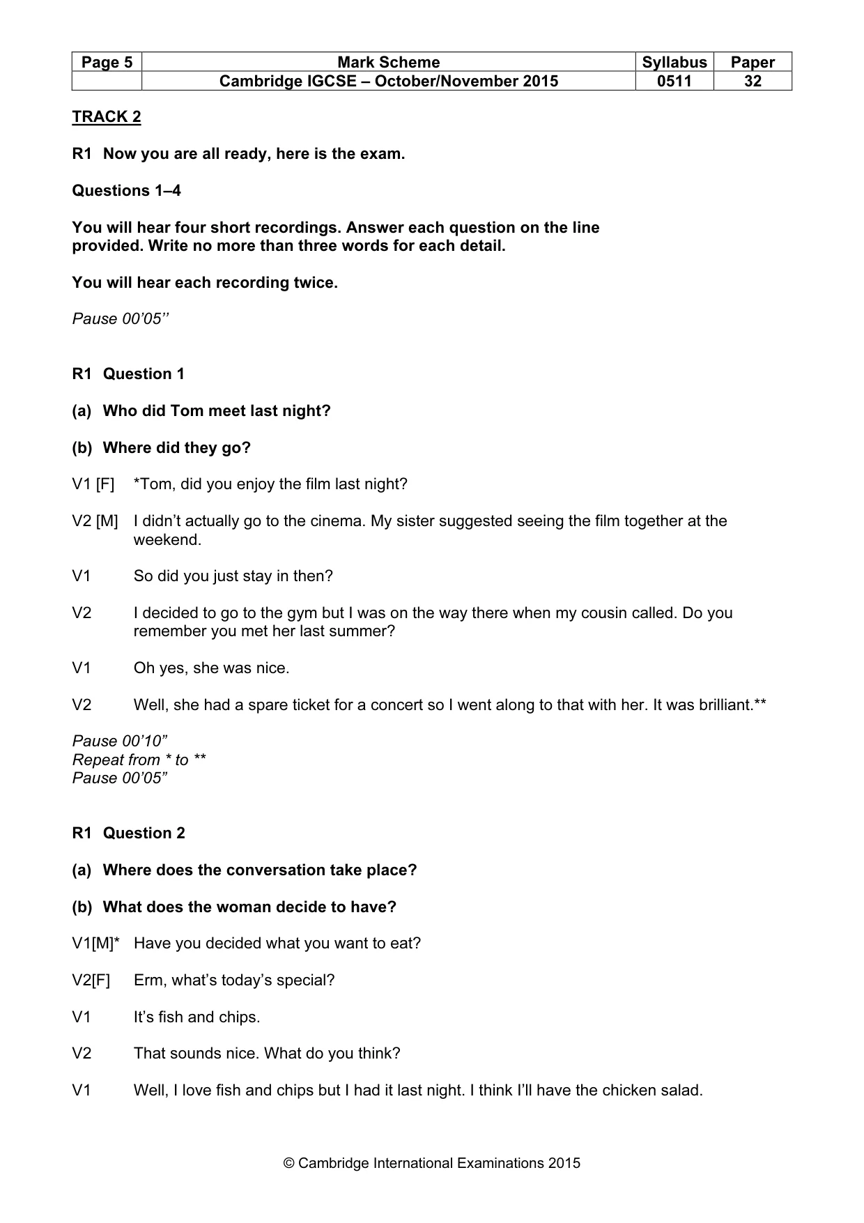 Mark scheme, page 5 of 12