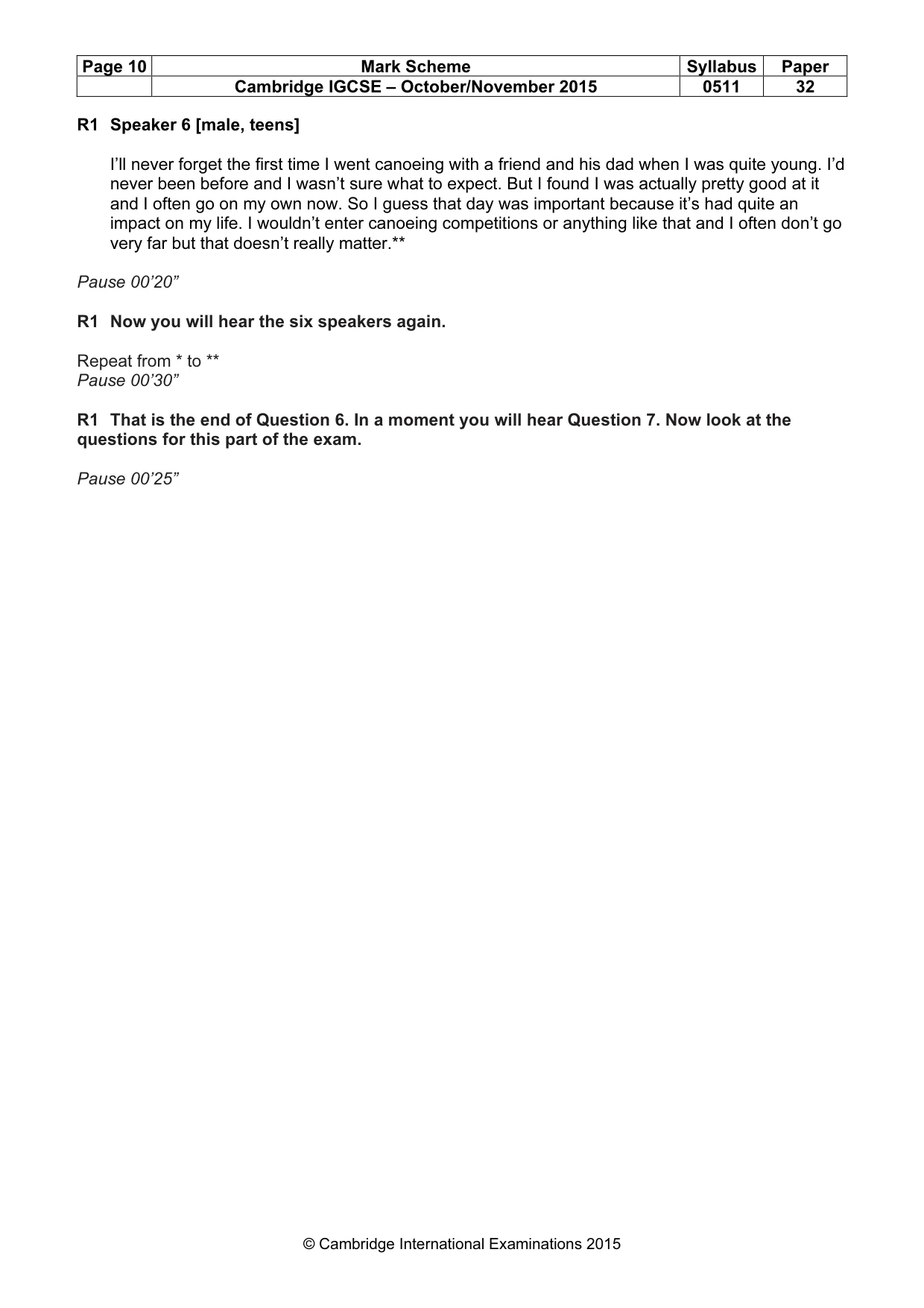 Mark scheme, page 10 of 12