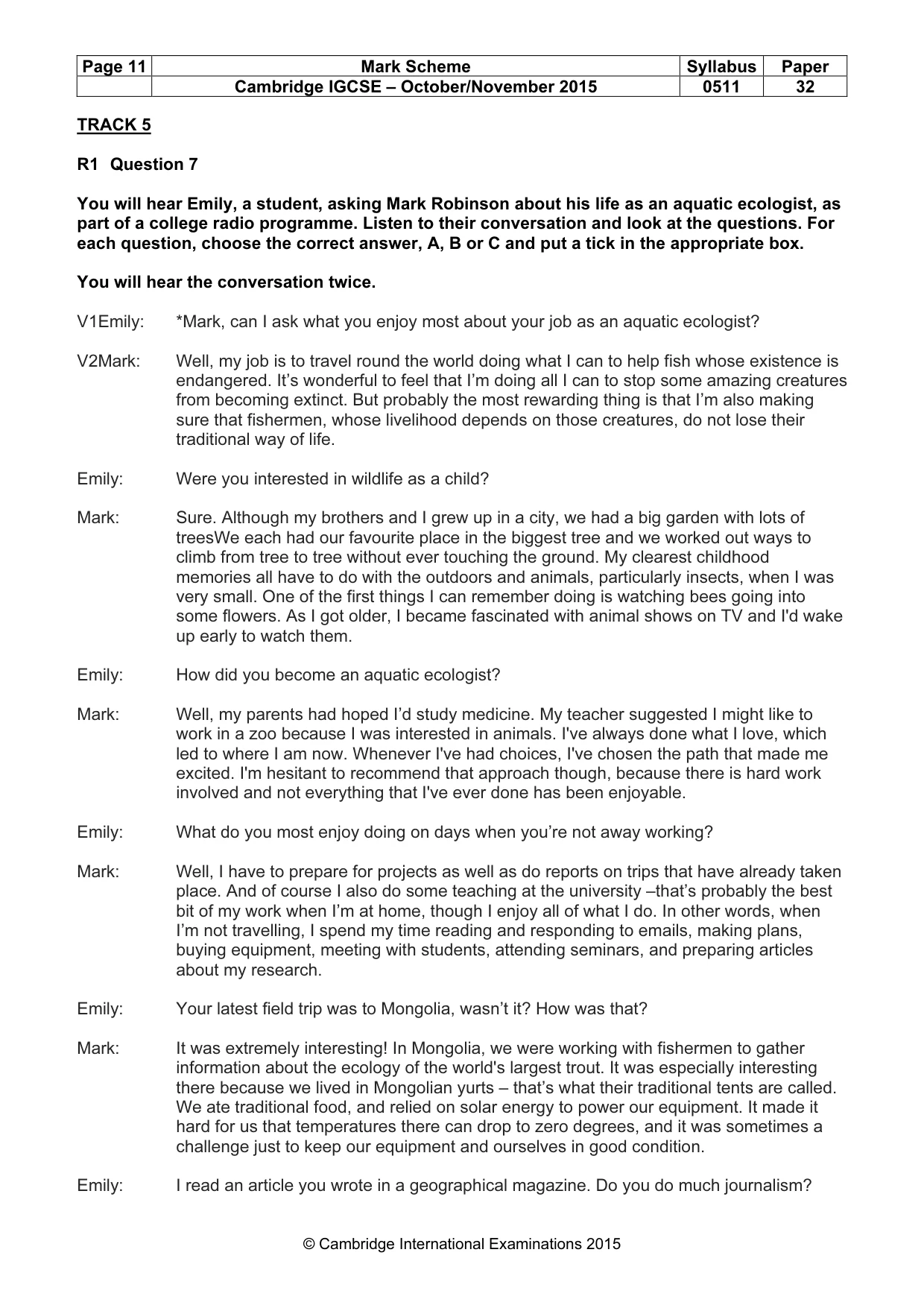 Mark scheme, page 11 of 12