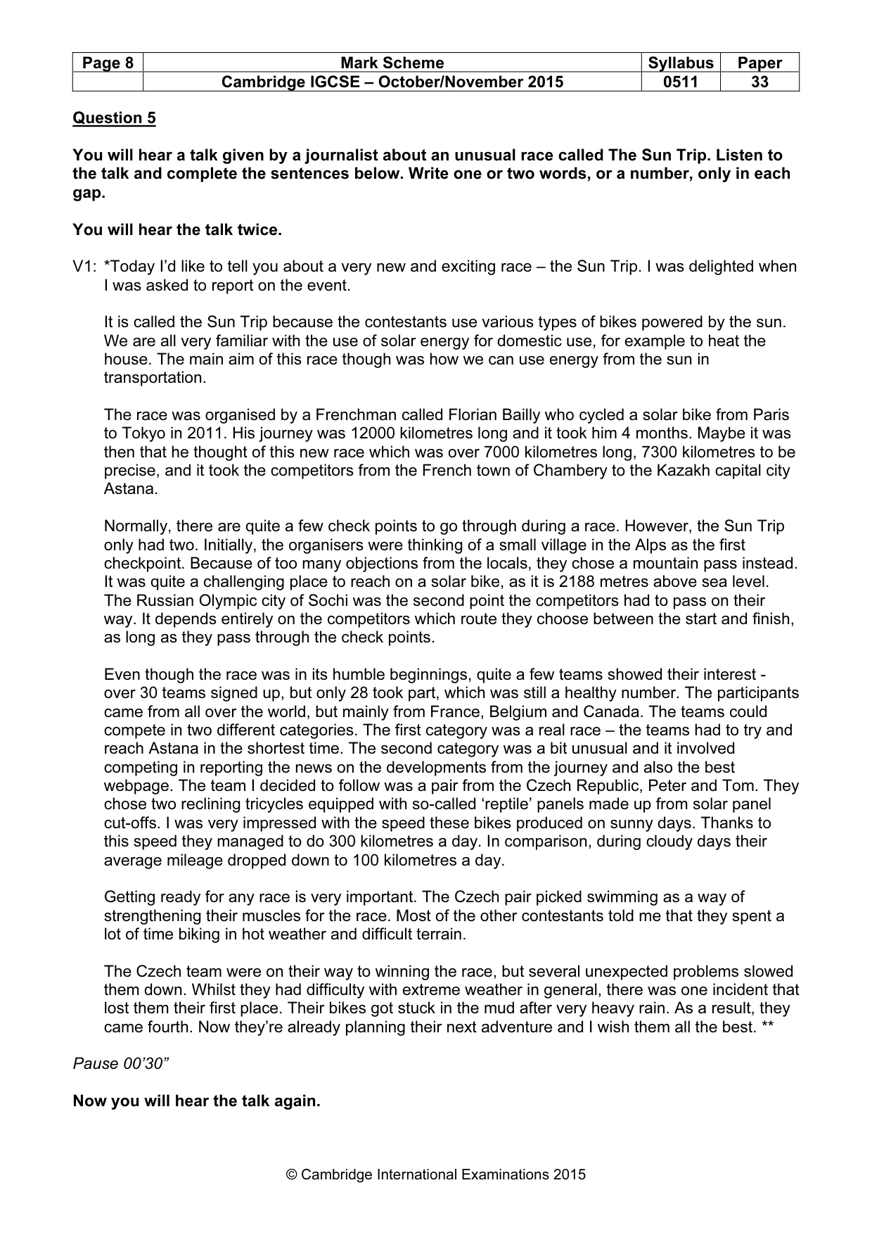 Mark scheme, page 8 of 12