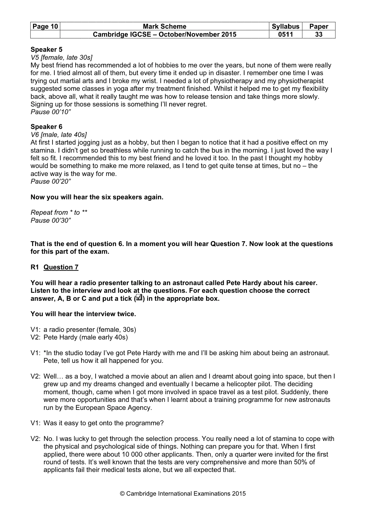 Mark scheme, page 10 of 12