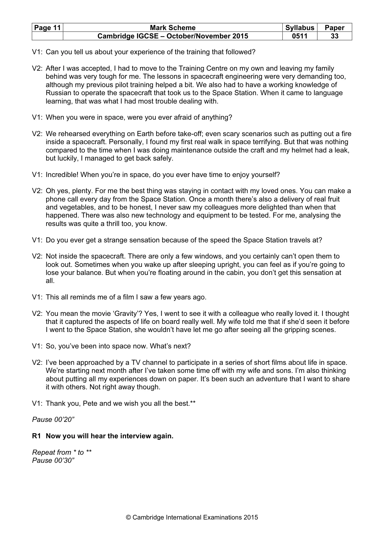 Mark scheme, page 11 of 12