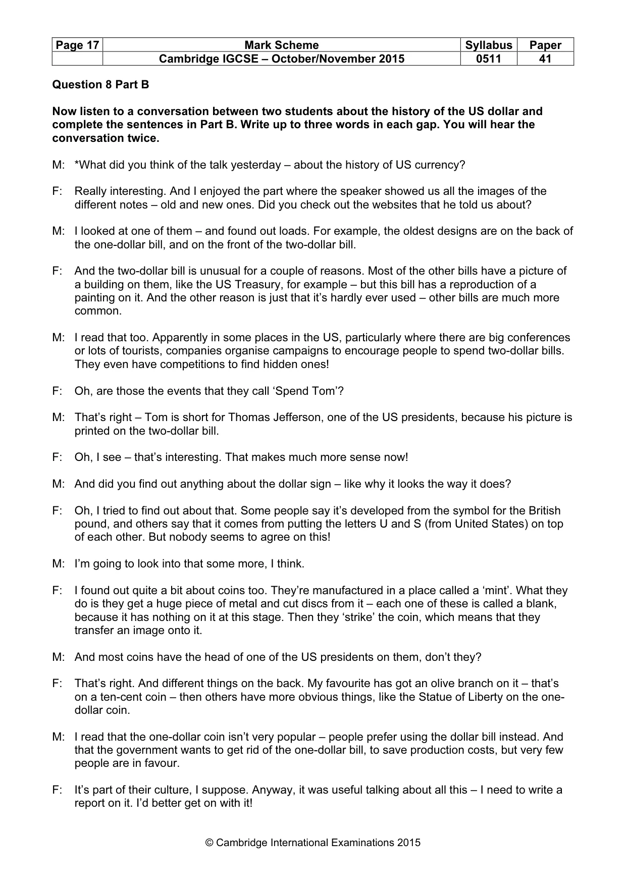 Mark scheme, page 17 of 18