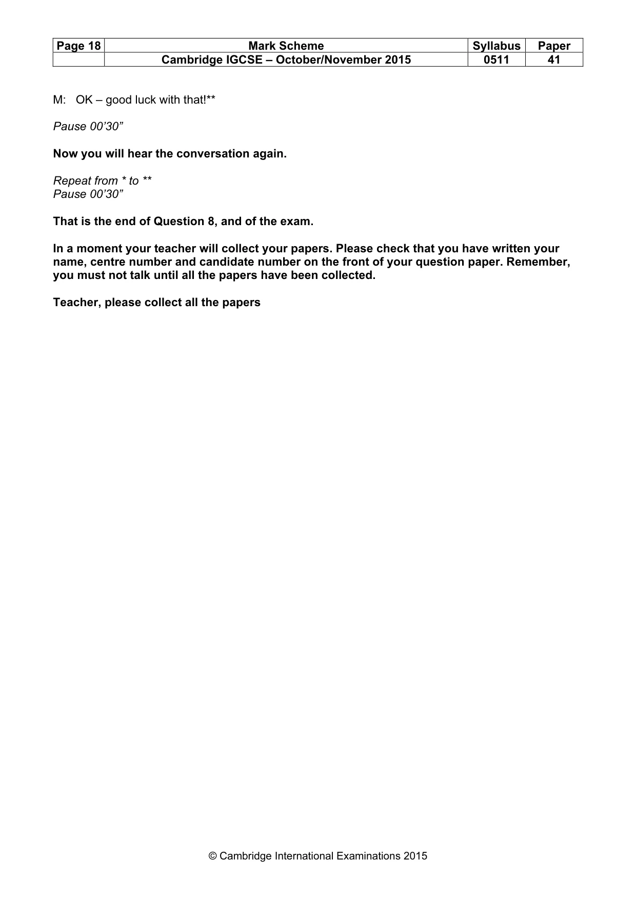 Mark scheme, page 18 of 18