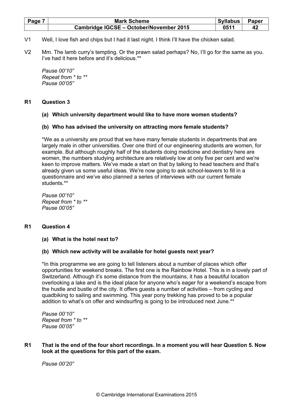 Mark scheme, page 7 of 14