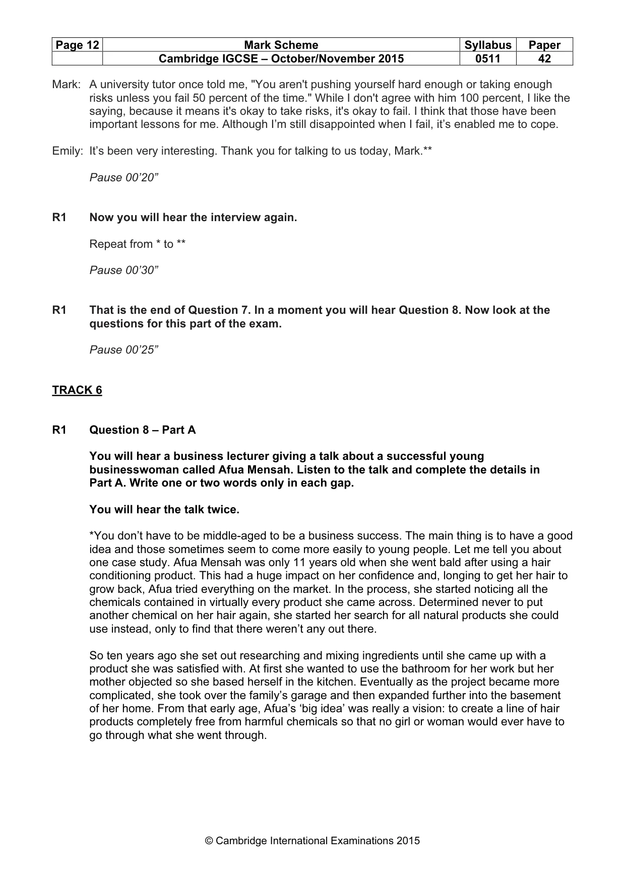 Mark scheme, page 12 of 14