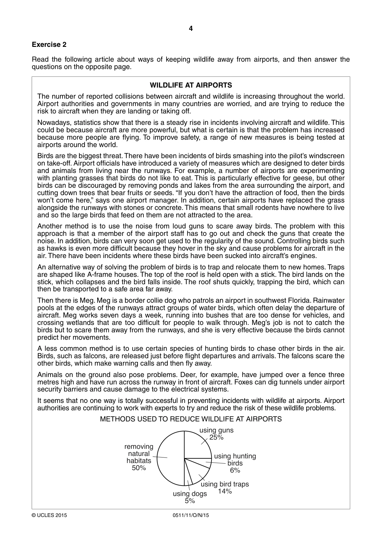 Cambridge IGCSE English - Second Language (count-in oral) 0511 2015 Oct/Nov Paper 1 · Variant 1 question paper, page 4 of 16