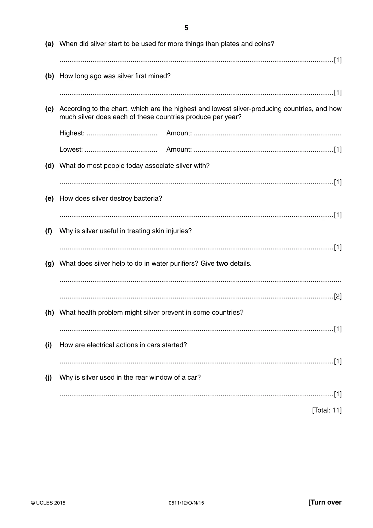 Cambridge IGCSE English - Second Language (count-in oral) 0511 2015 Oct/Nov Paper 1 · Variant 2 question paper, page 5 of 16