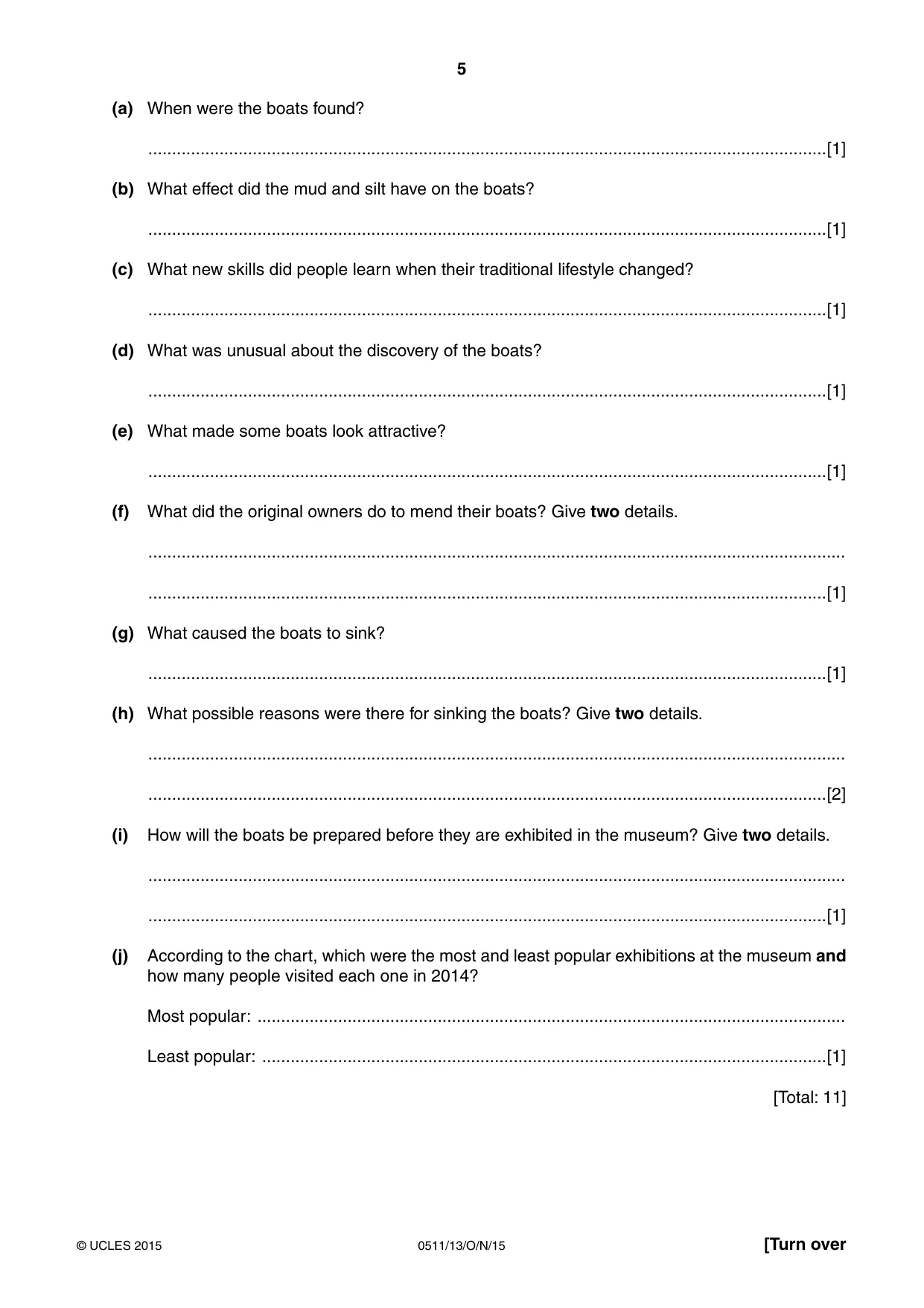 Cambridge IGCSE English - Second Language (count-in oral) 0511 2015 Oct/Nov Paper 1 · Variant 3 question paper, page 5 of 16