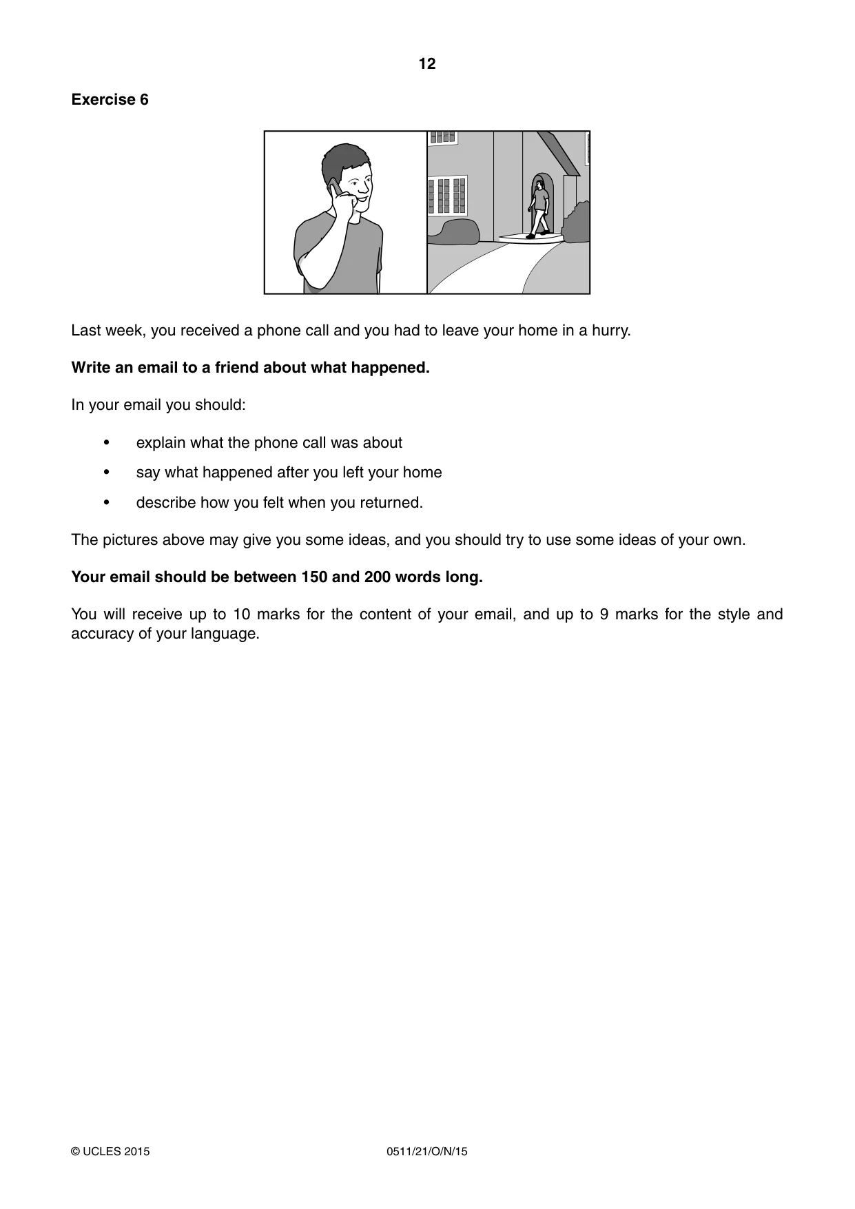 Cambridge IGCSE English - Second Language (count-in oral) 0511 2015 Oct/Nov Paper 2 · Variant 1 question paper, page 12 of 16