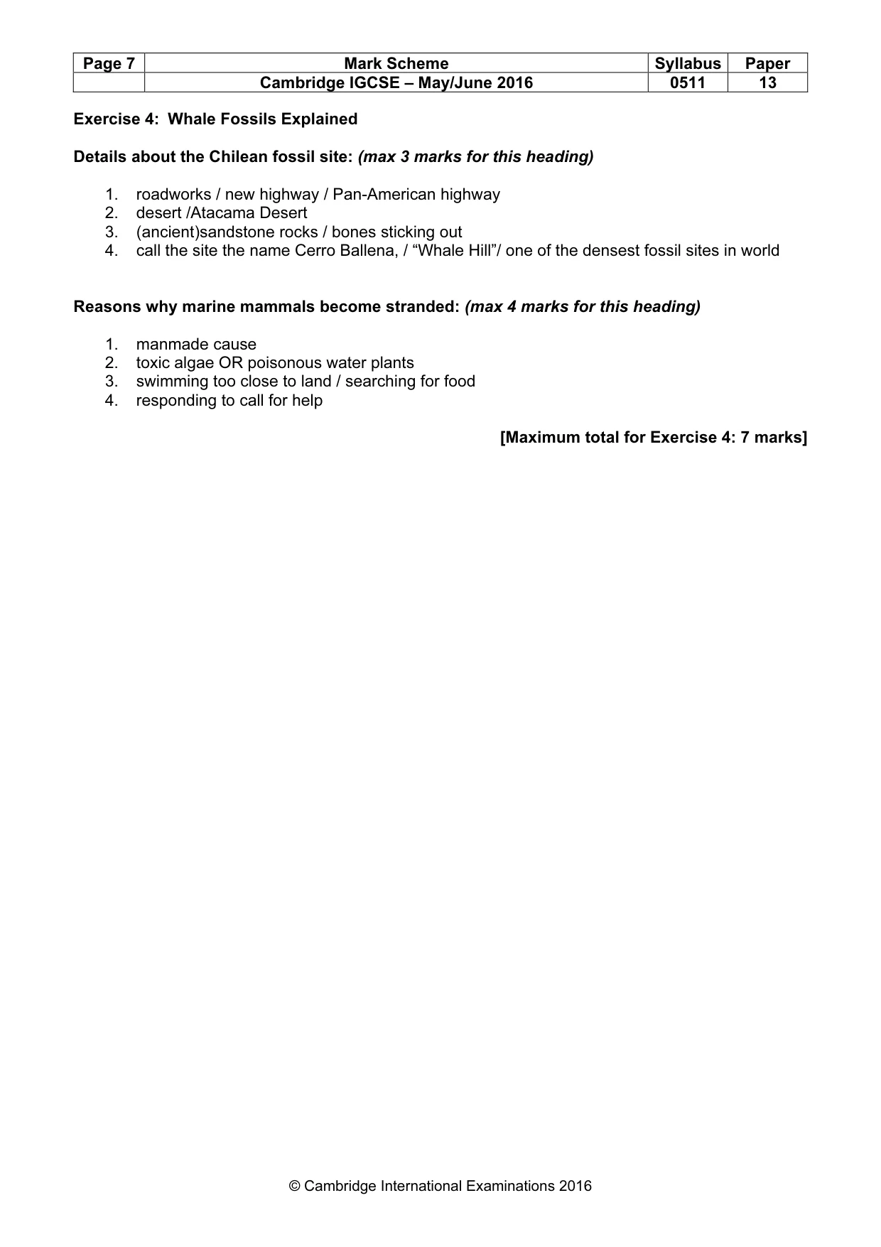 Mark scheme, page 7 of 11