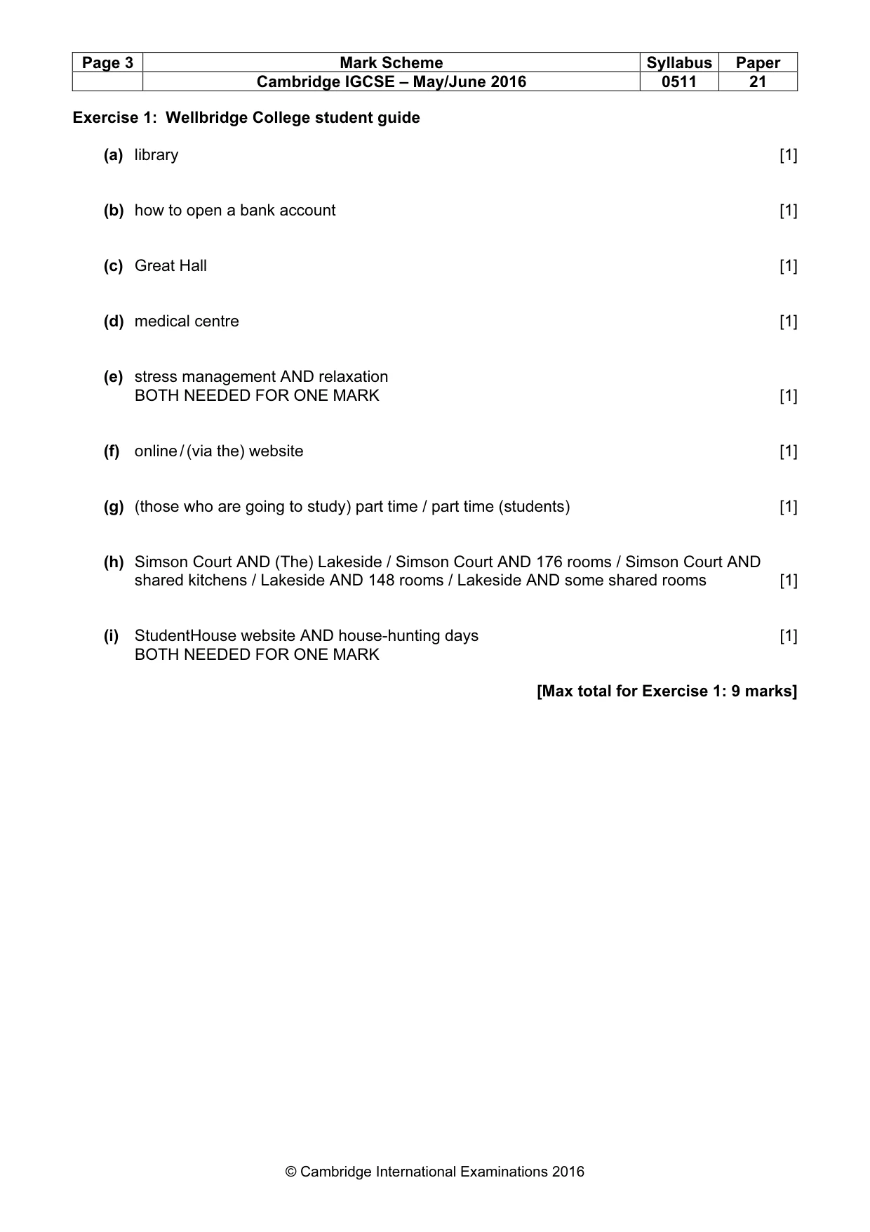 Mark scheme, page 3 of 11