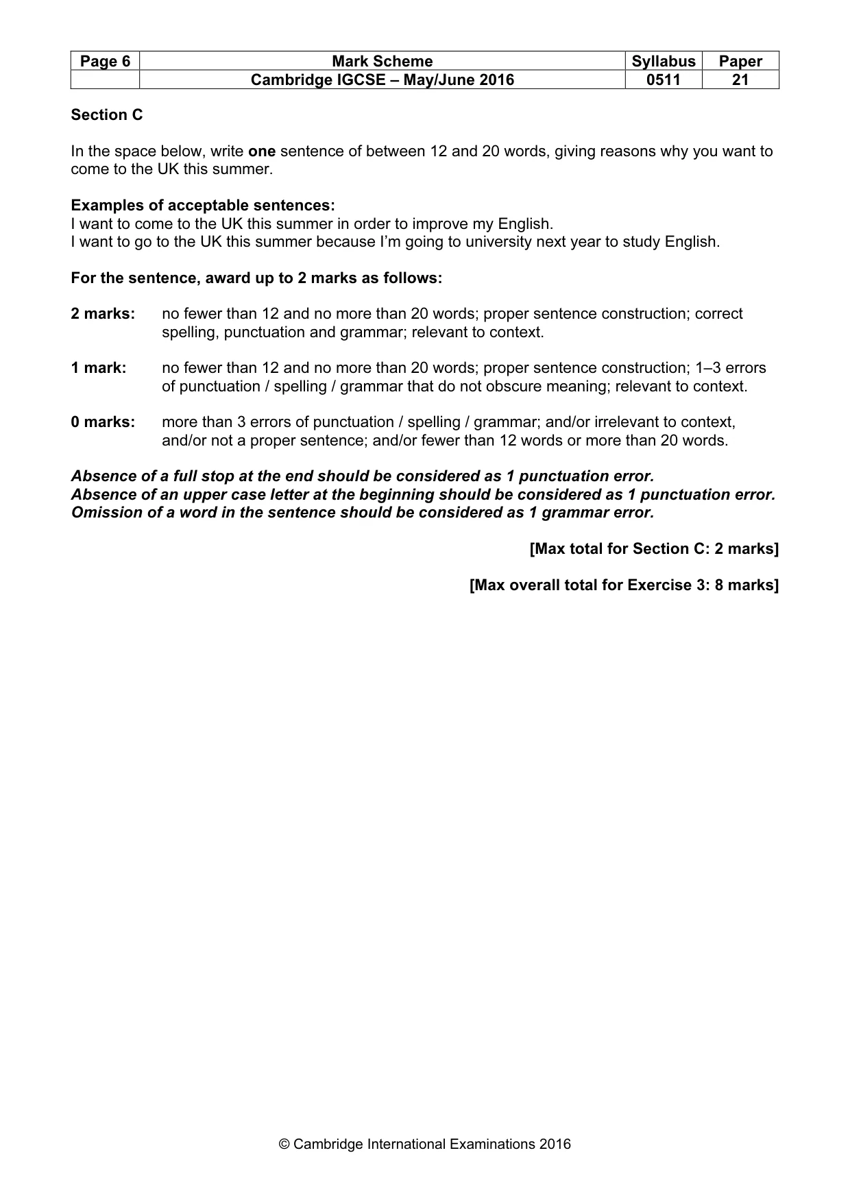 Mark scheme, page 6 of 11