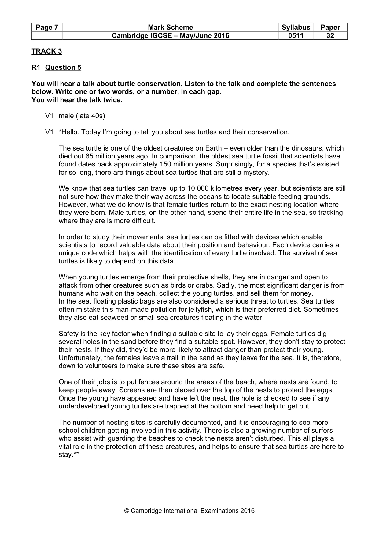 Mark scheme, page 7 of 11