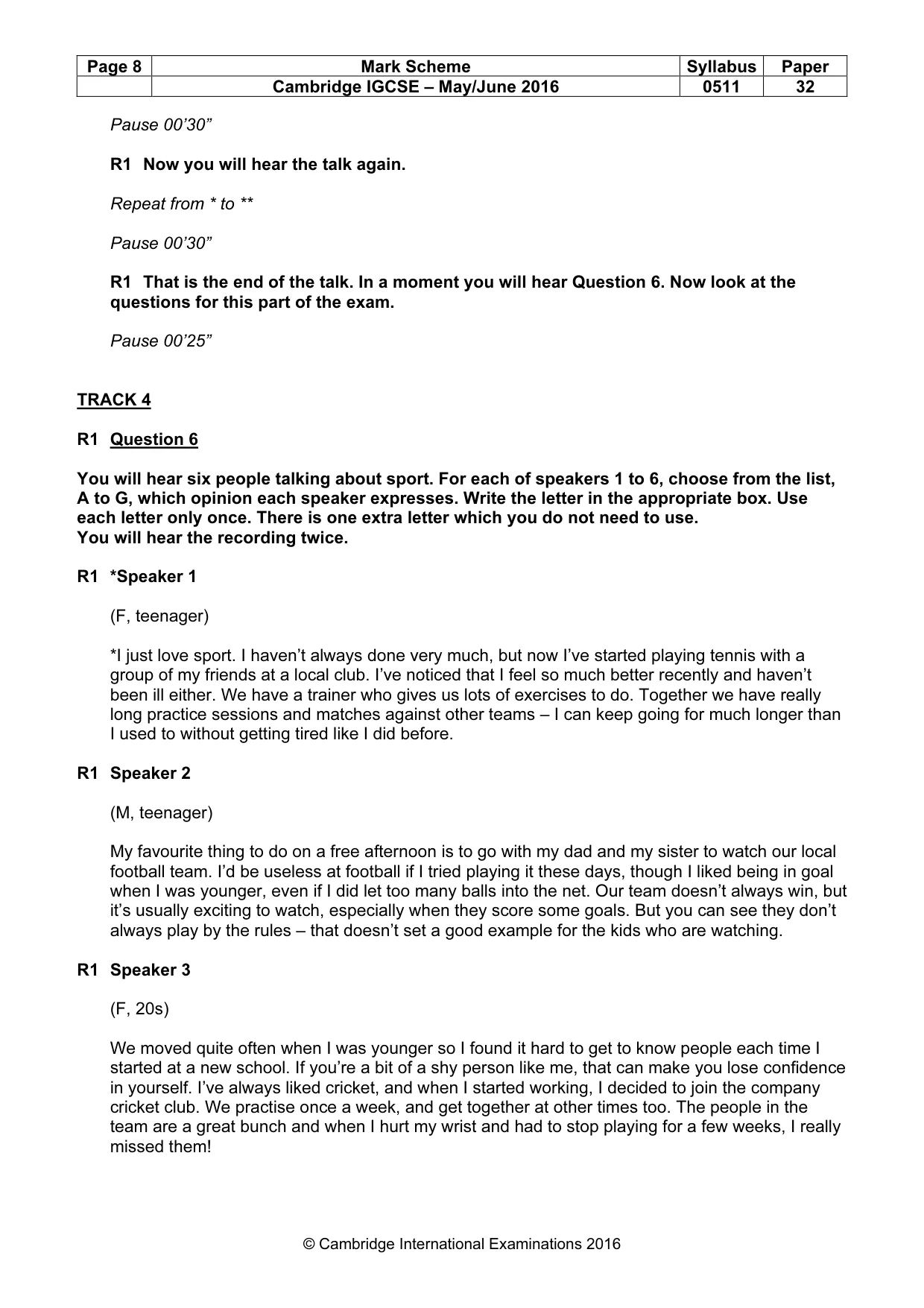 Mark scheme, page 8 of 11