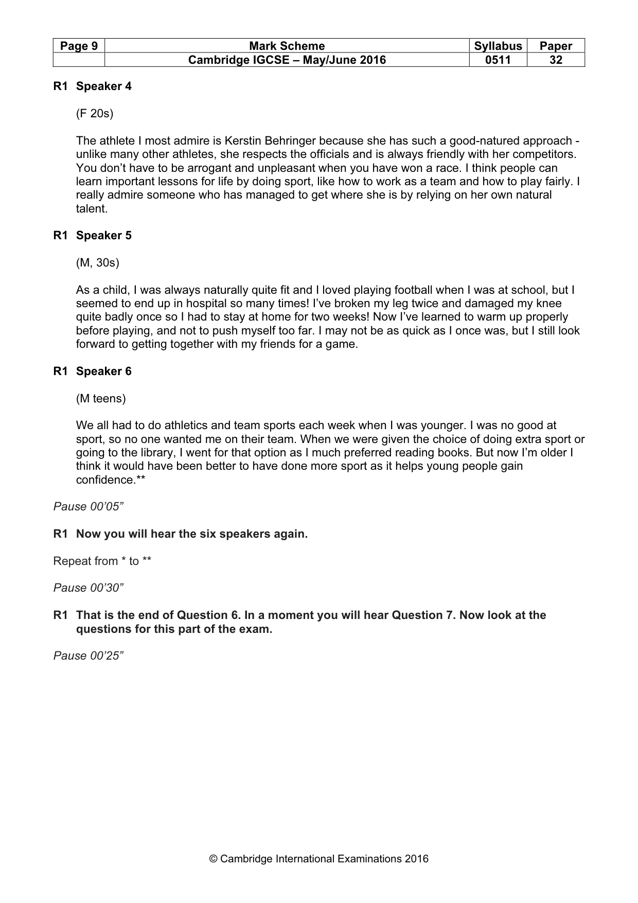 Mark scheme, page 9 of 11