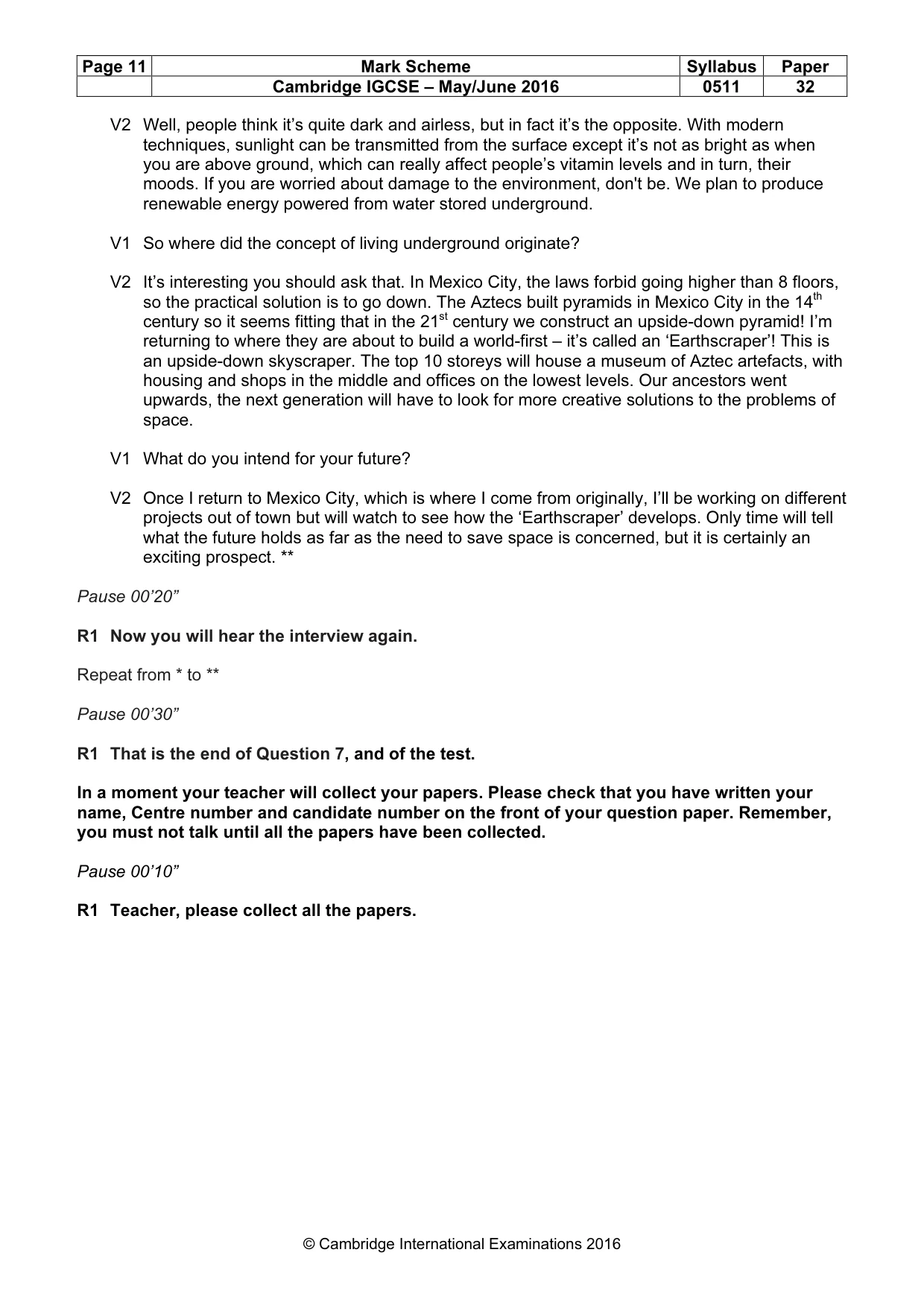 Mark scheme, page 11 of 11