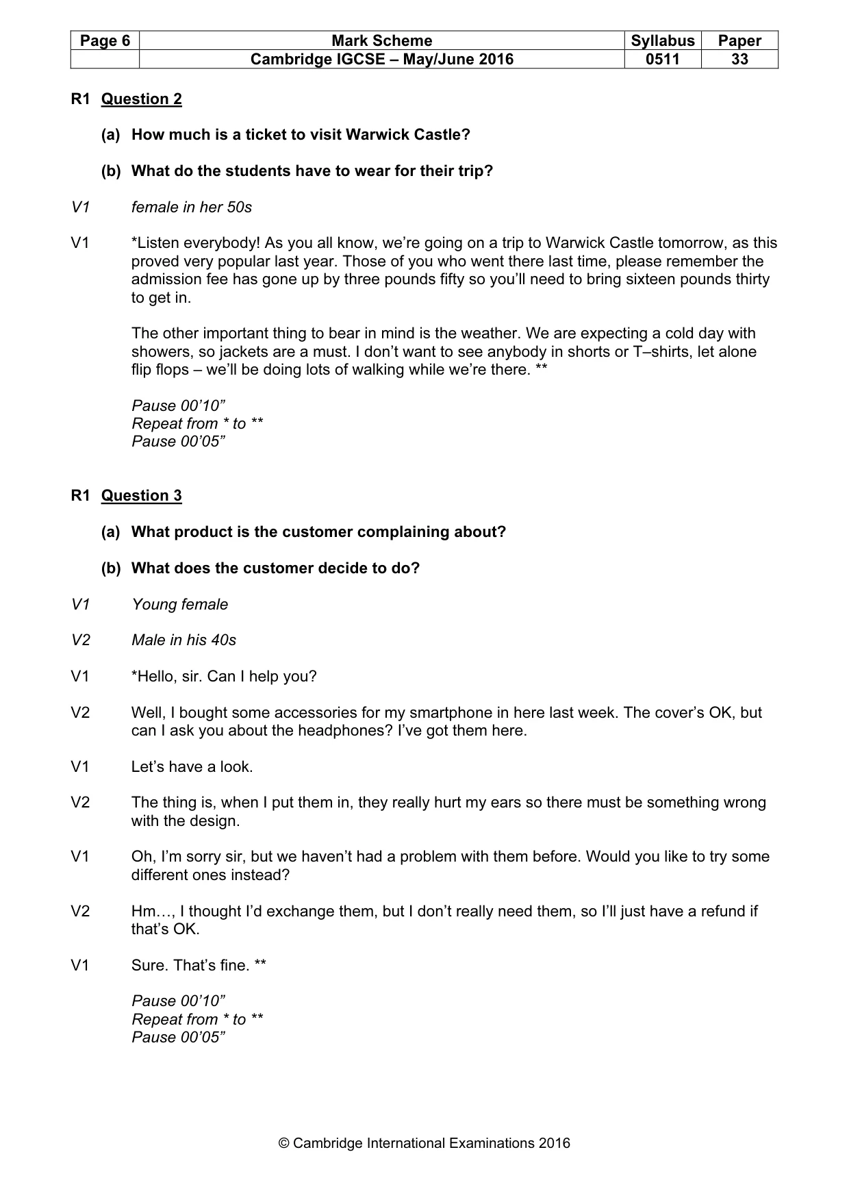 Mark scheme, page 6 of 12