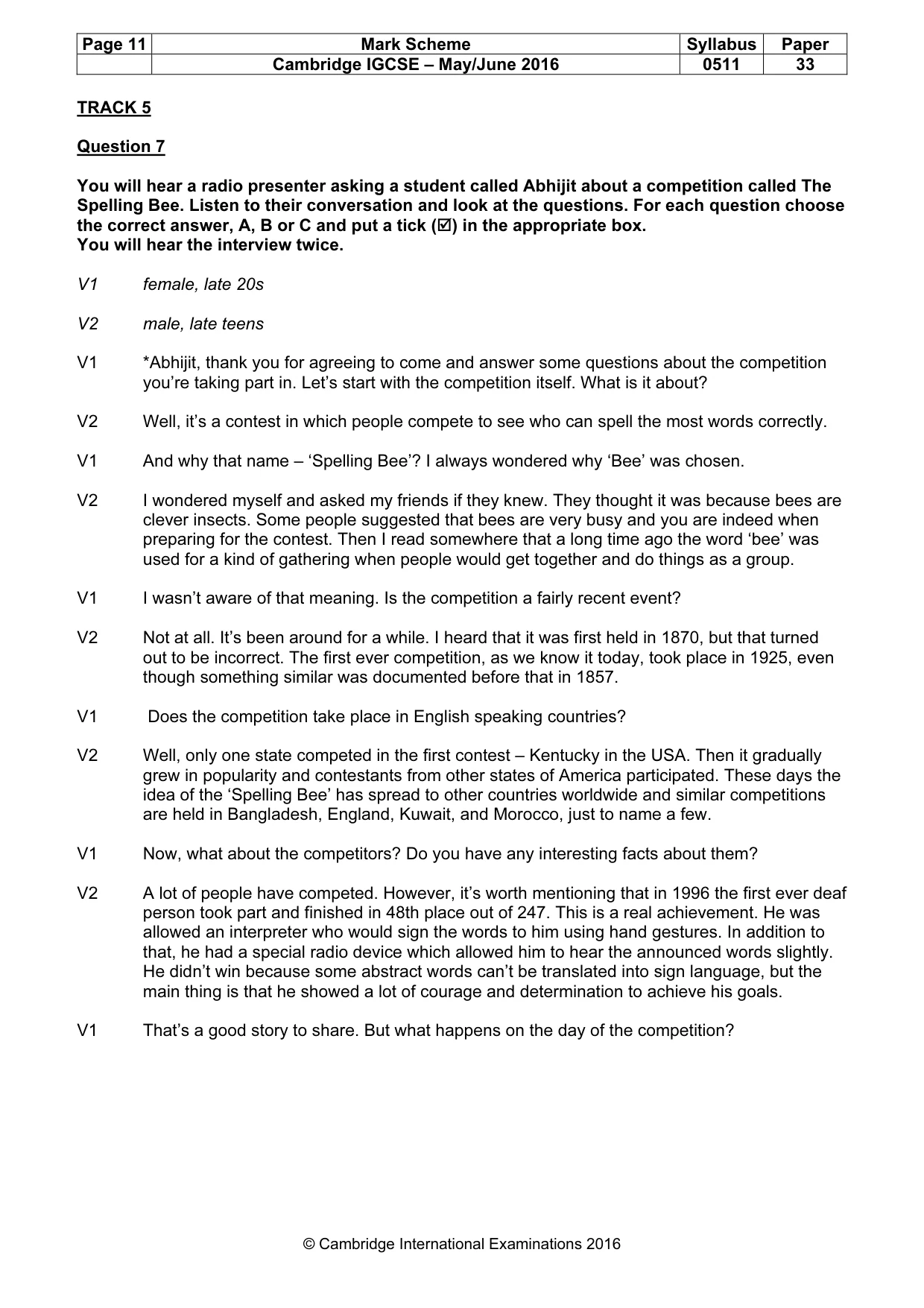 Mark scheme, page 11 of 12
