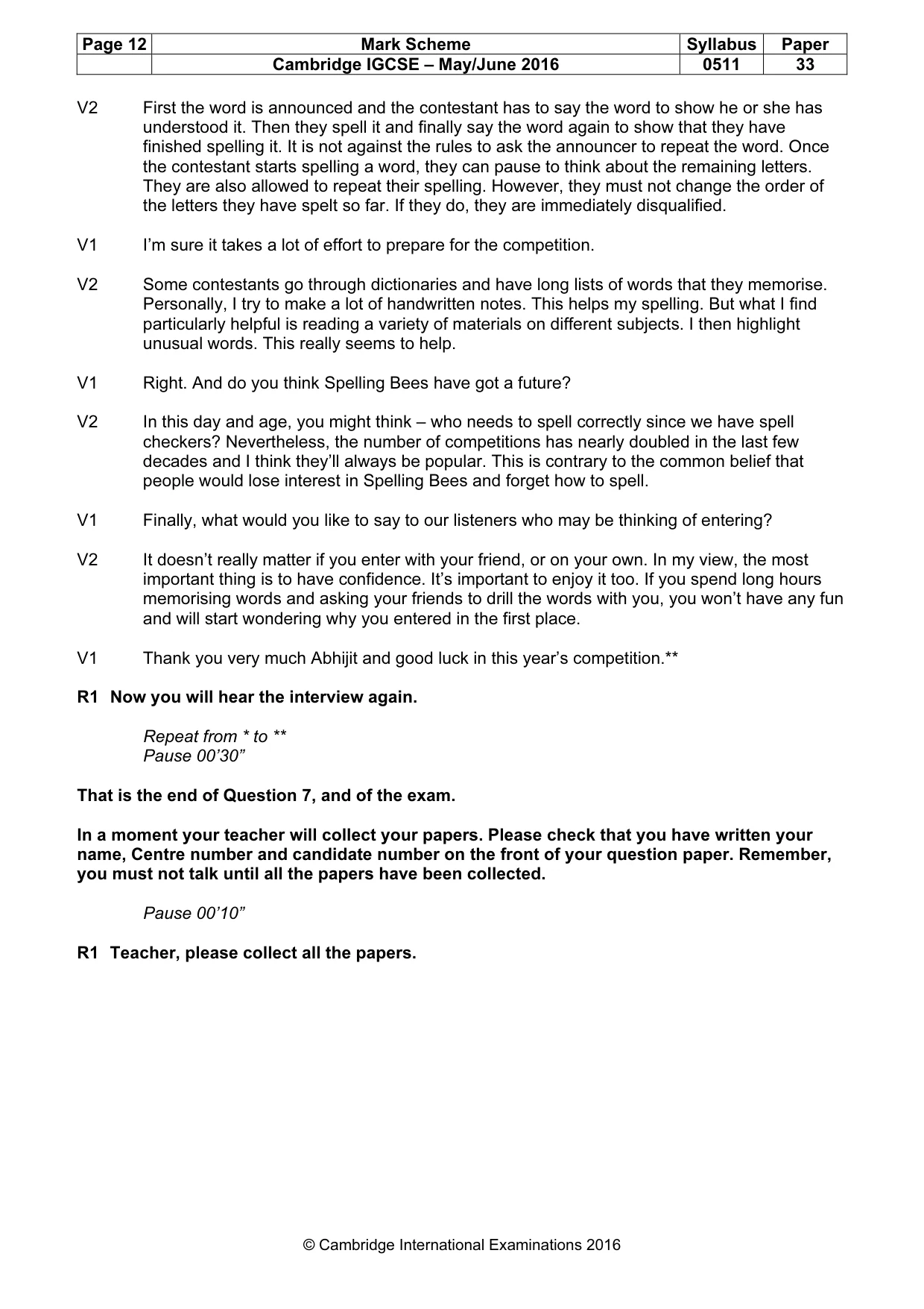 Mark scheme, page 12 of 12