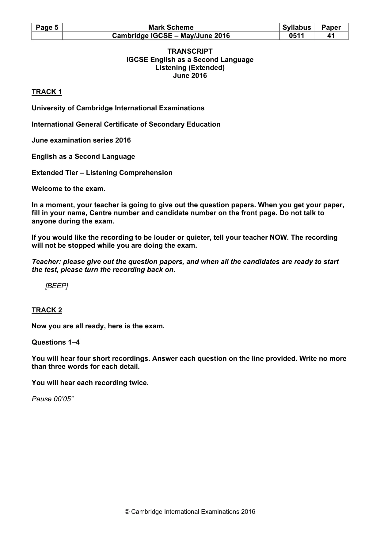 Mark scheme, page 5 of 15