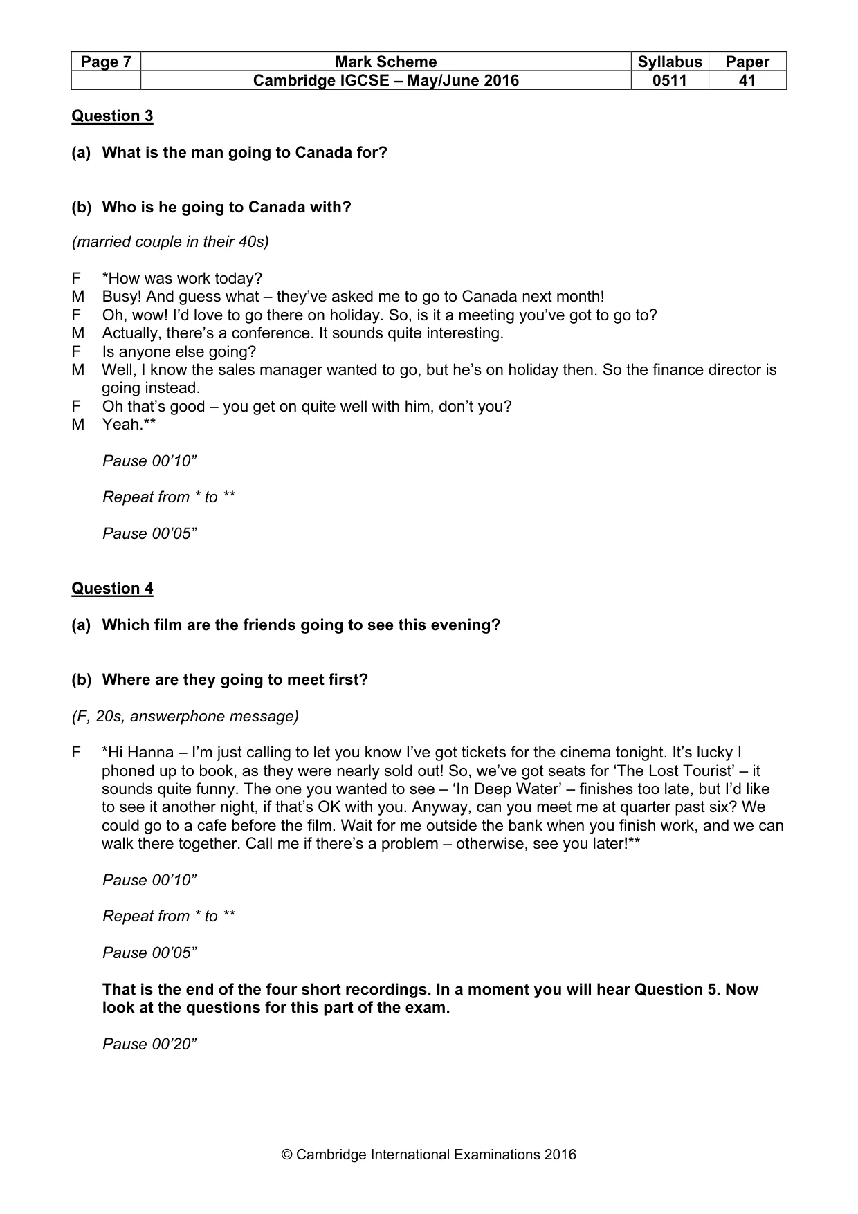 Mark scheme, page 7 of 15