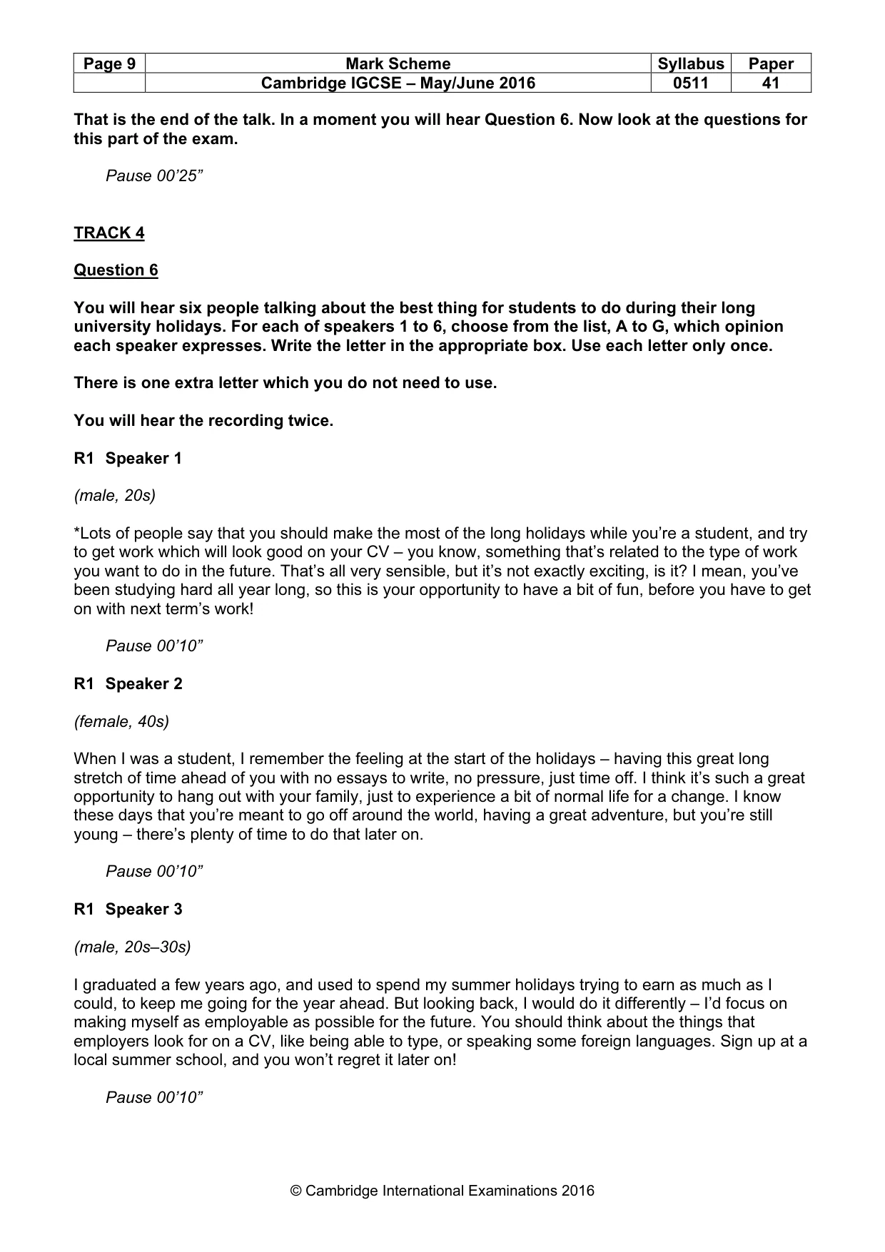 Mark scheme, page 9 of 15
