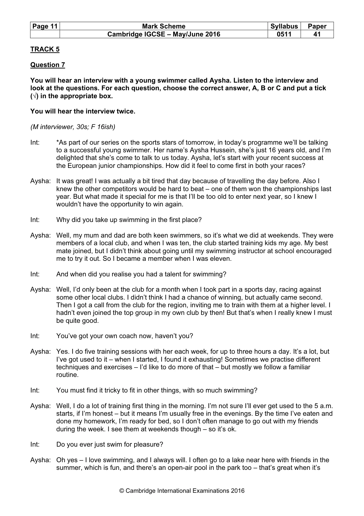 Mark scheme, page 11 of 15