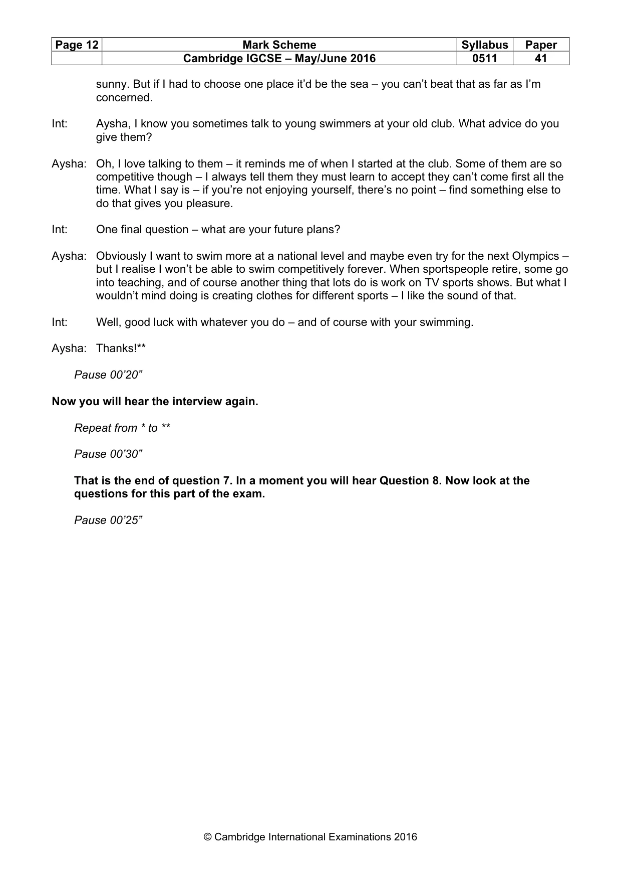 Mark scheme, page 12 of 15