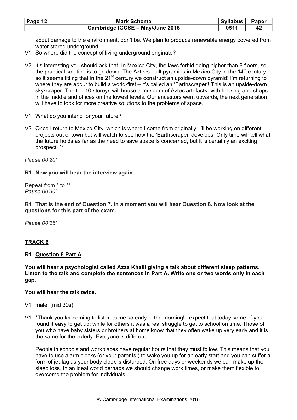 Mark scheme, page 12 of 14
