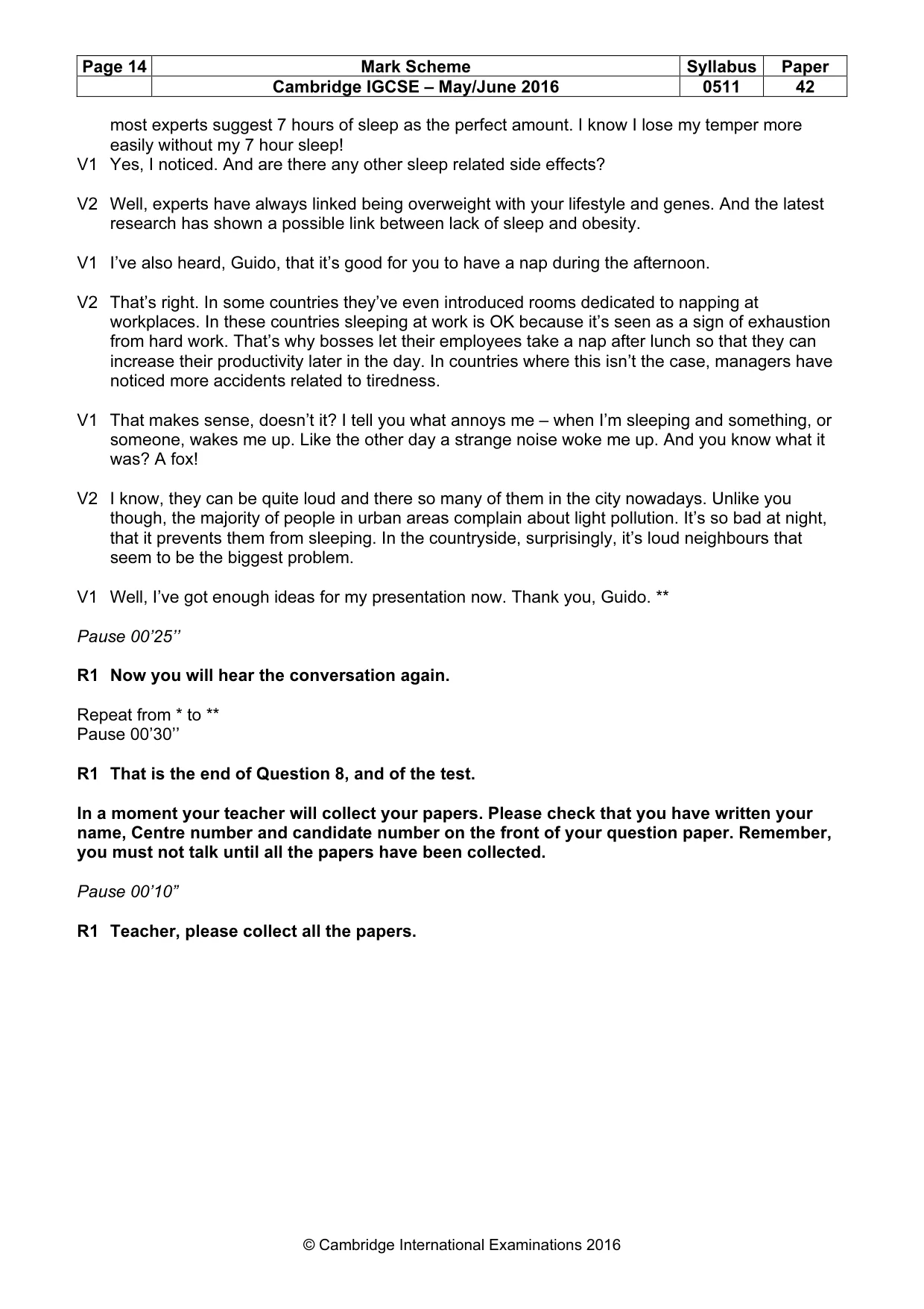 Mark scheme, page 14 of 14