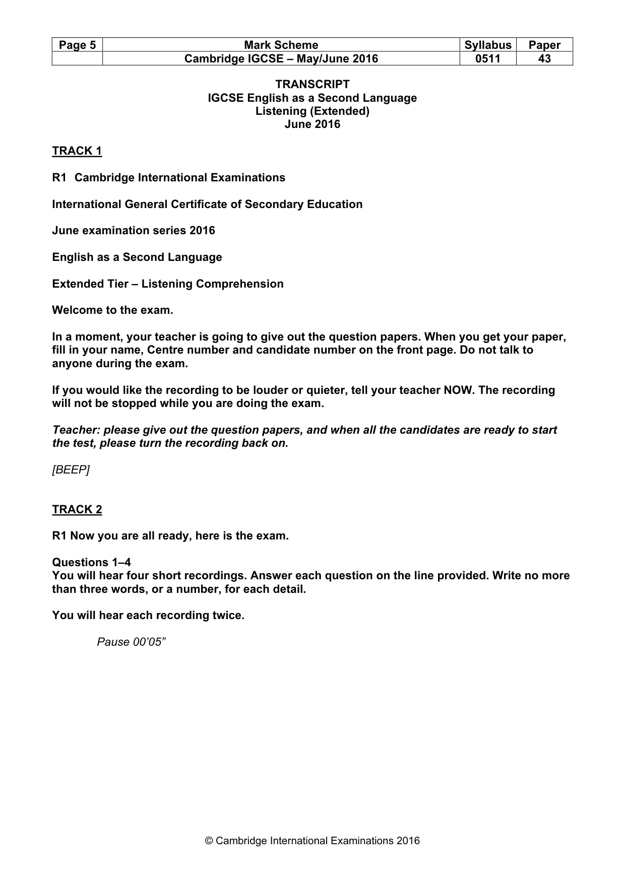 Mark scheme, page 5 of 15