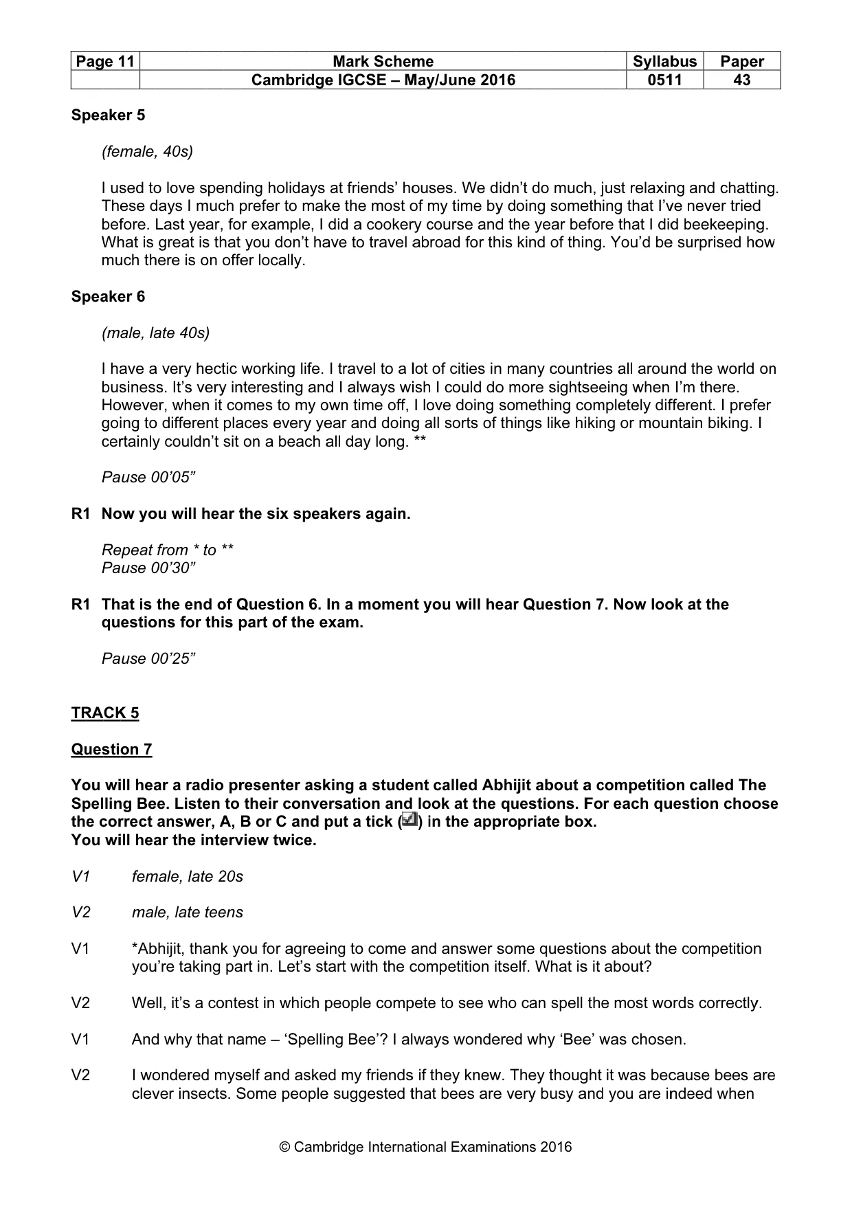 Mark scheme, page 11 of 15