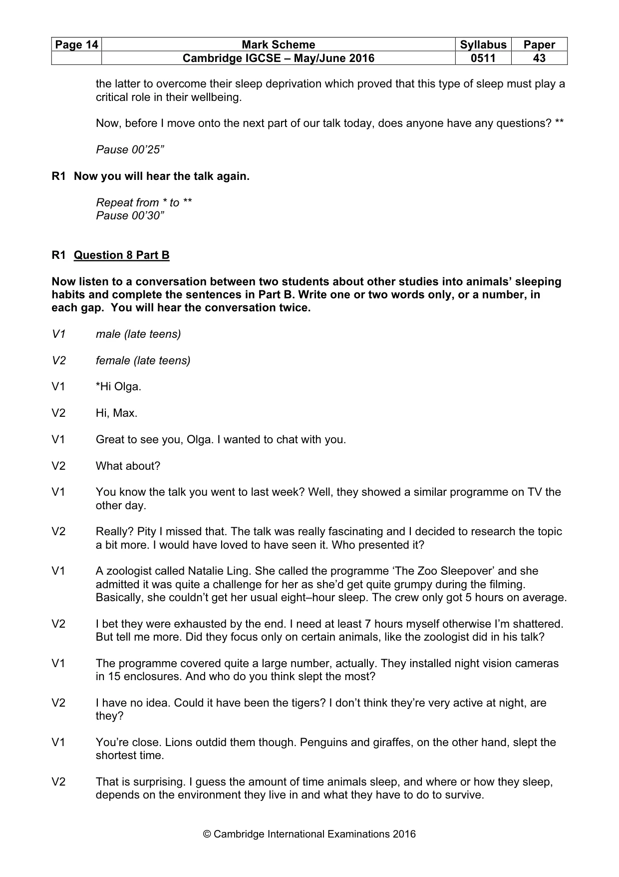 Mark scheme, page 14 of 15