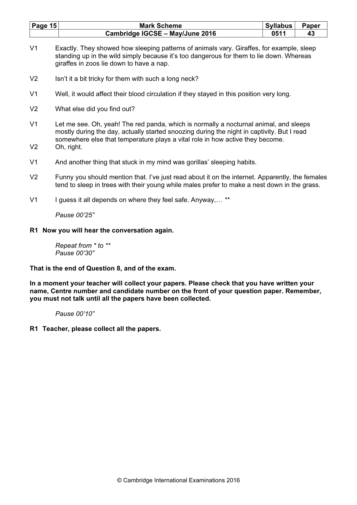 Mark scheme, page 15 of 15