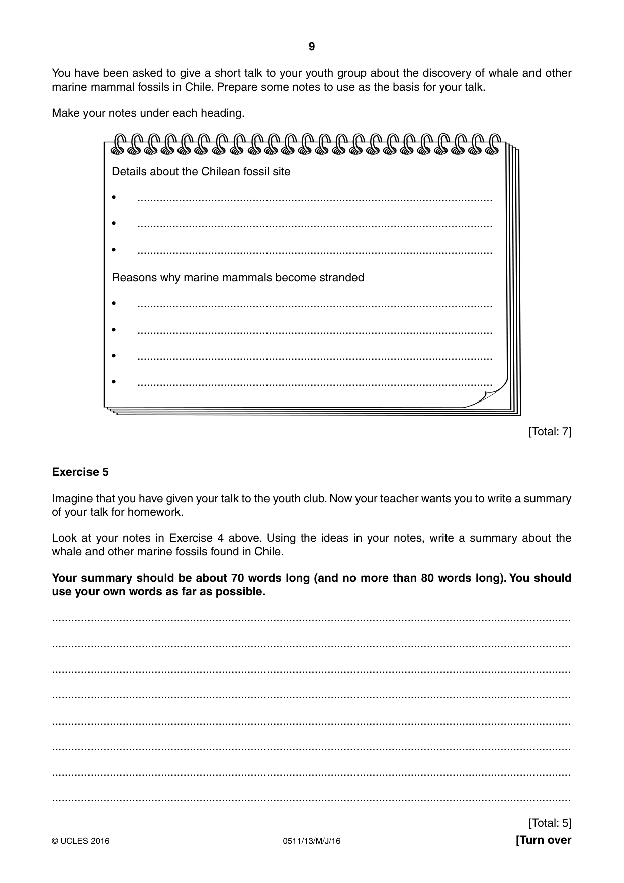 Cambridge IGCSE English - Second Language (count-in oral) 0511 2016 May/June Paper 1 · Variant 3 question paper, page 9 of 16