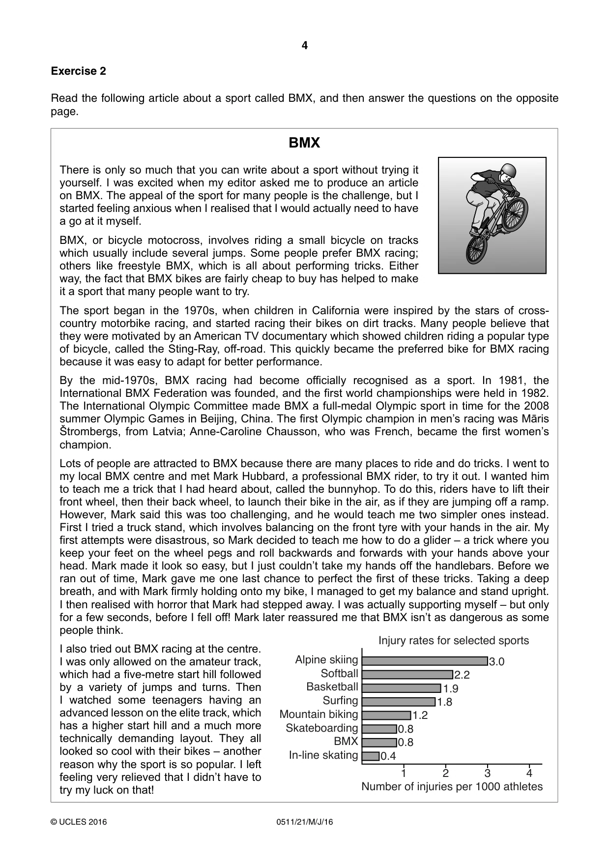 Cambridge IGCSE English - Second Language (count-in oral) 0511 2016 May/June Paper 2 · Variant 1 question paper, page 4 of 16