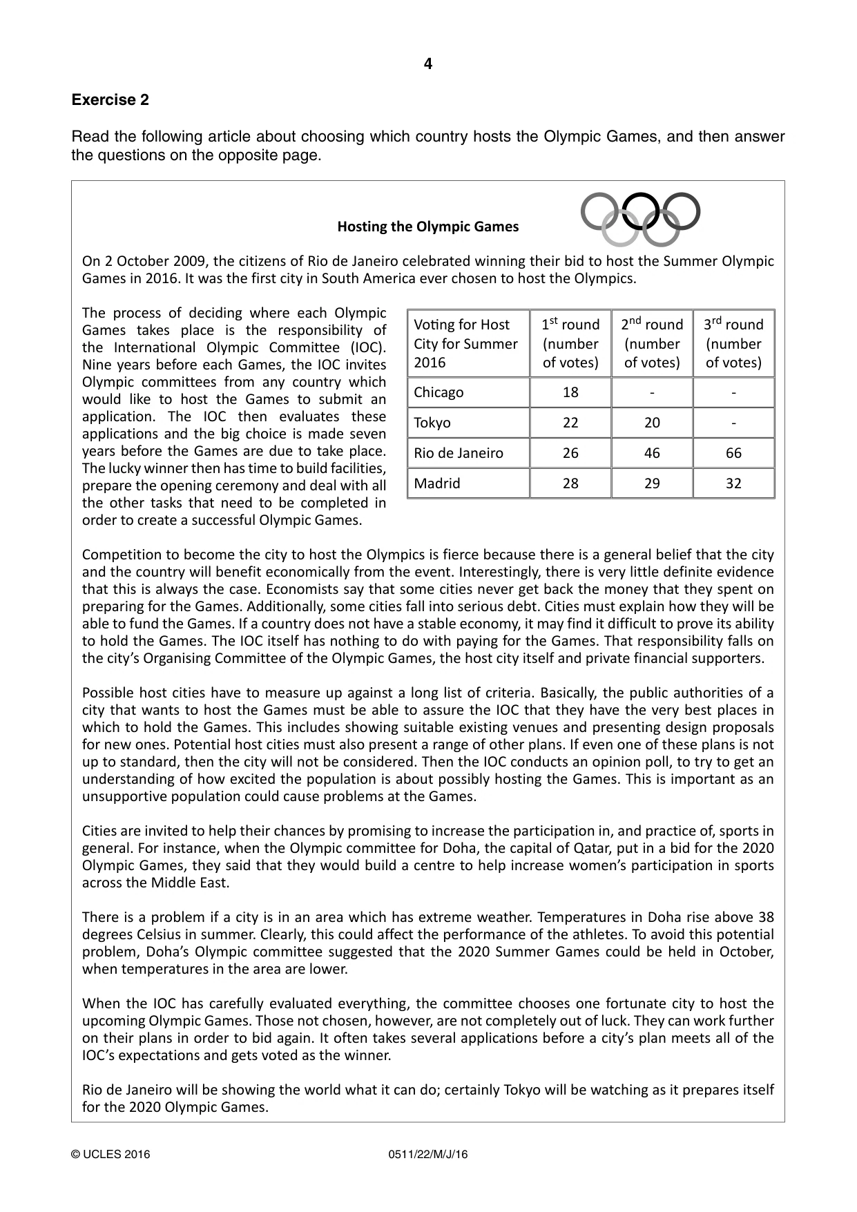 Cambridge IGCSE English - Second Language (count-in oral) 0511 2016 May/June Paper 2 · Variant 2 question paper, page 4 of 16