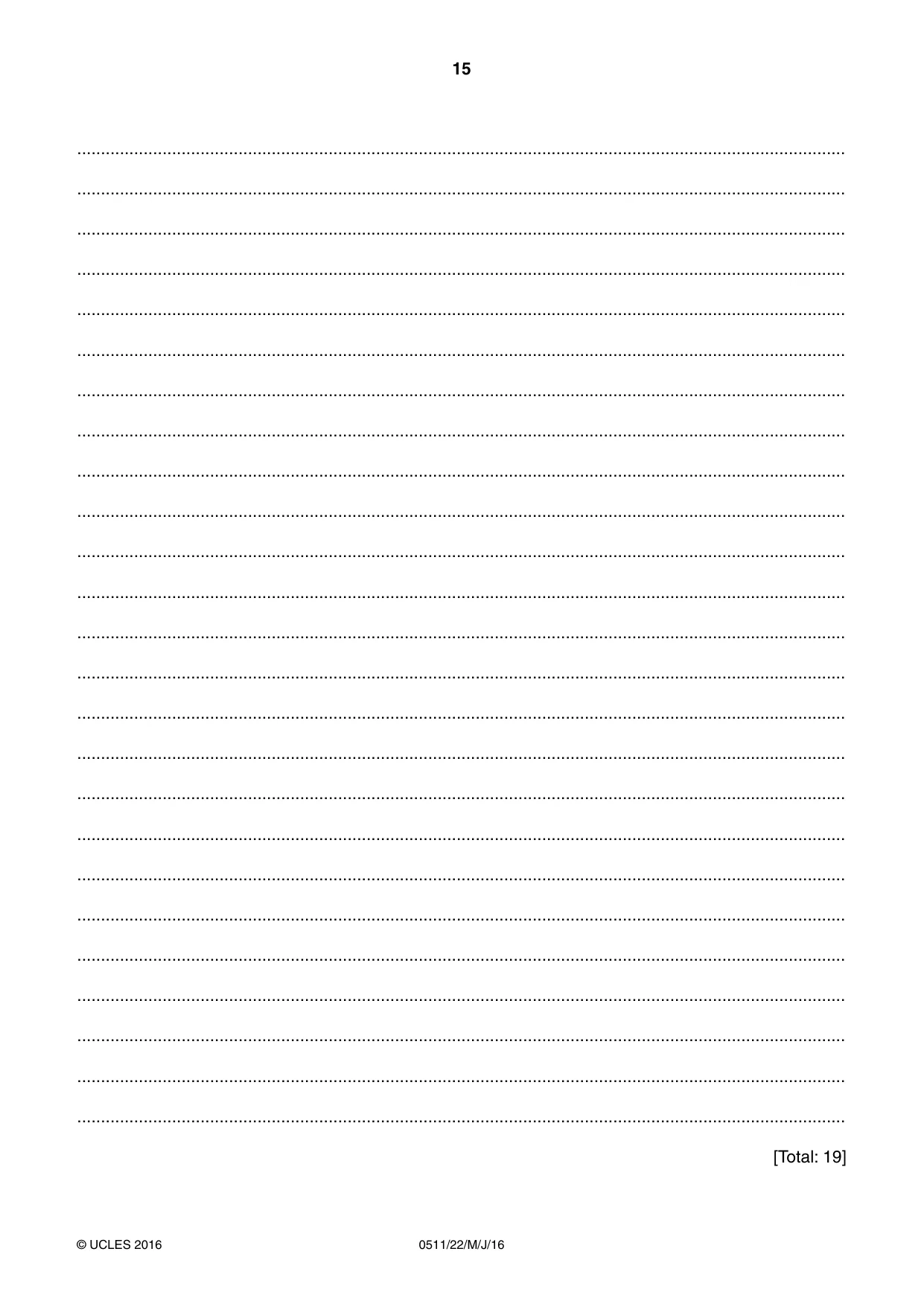 Cambridge IGCSE English - Second Language (count-in oral) 0511 2016 May/June Paper 2 · Variant 2 question paper, page 15 of 16