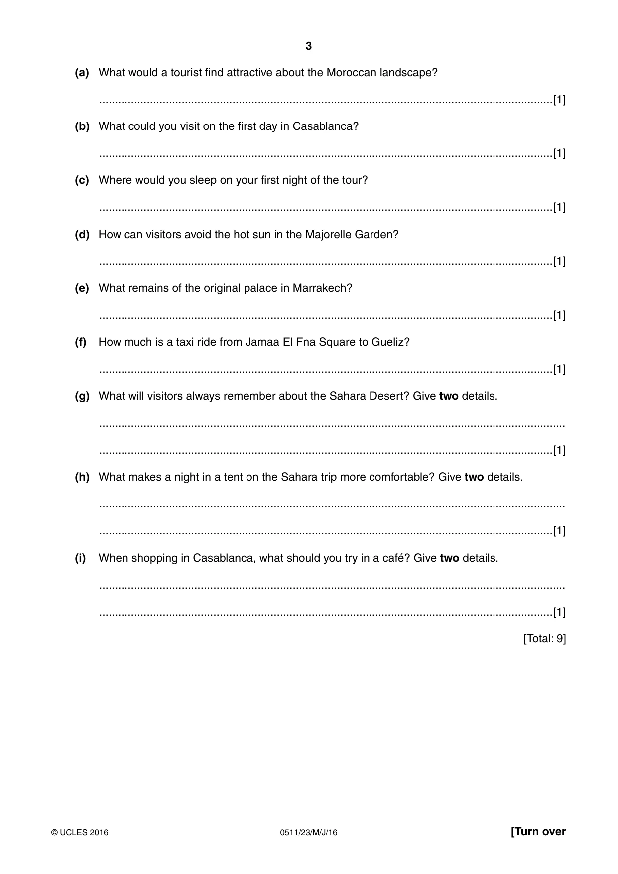 Cambridge IGCSE English - Second Language (count-in oral) 0511 2016 May/June Paper 2 · Variant 3 question paper, page 3 of 16