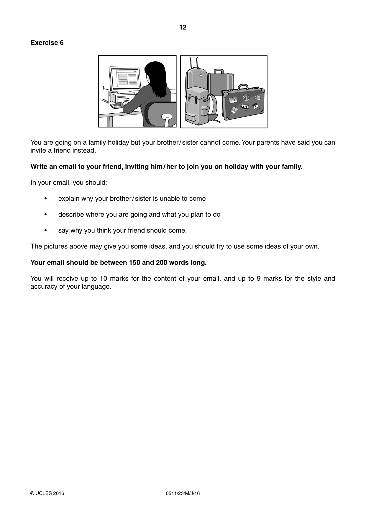 Cambridge IGCSE English - Second Language (count-in oral) 0511 2016 May/June Paper 2 · Variant 3 question paper, page 12 of 16