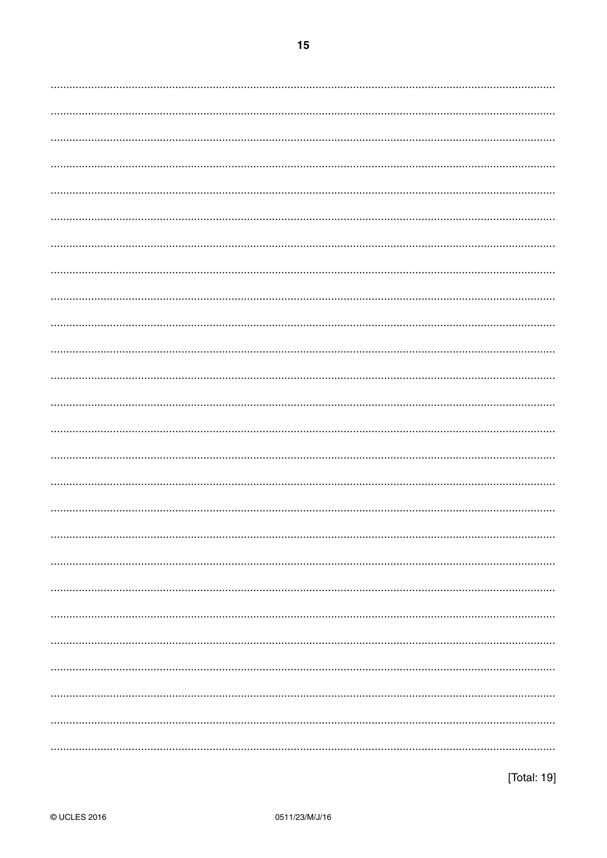 Cambridge IGCSE English - Second Language (count-in oral) 0511 2016 May/June Paper 2 · Variant 3 question paper, page 15 of 16