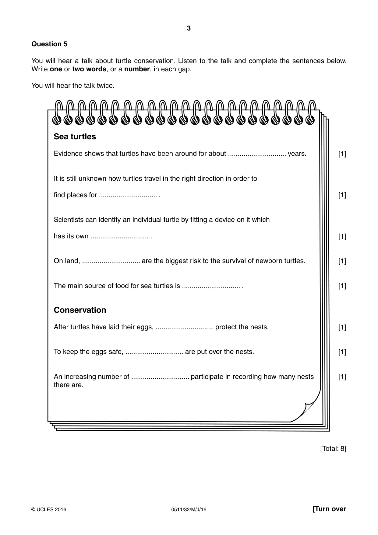 Cambridge IGCSE English - Second Language (count-in oral) 0511 2016 May/June Paper 3 · Variant 2 question paper, page 3 of 8