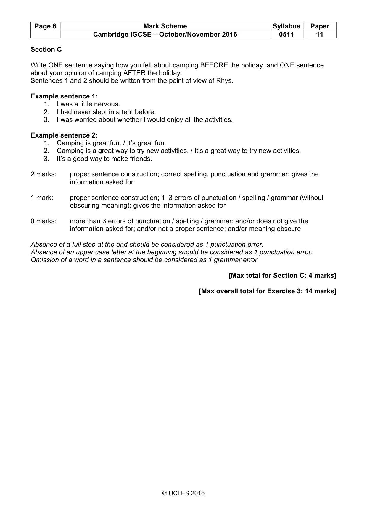 Mark scheme, page 6 of 11