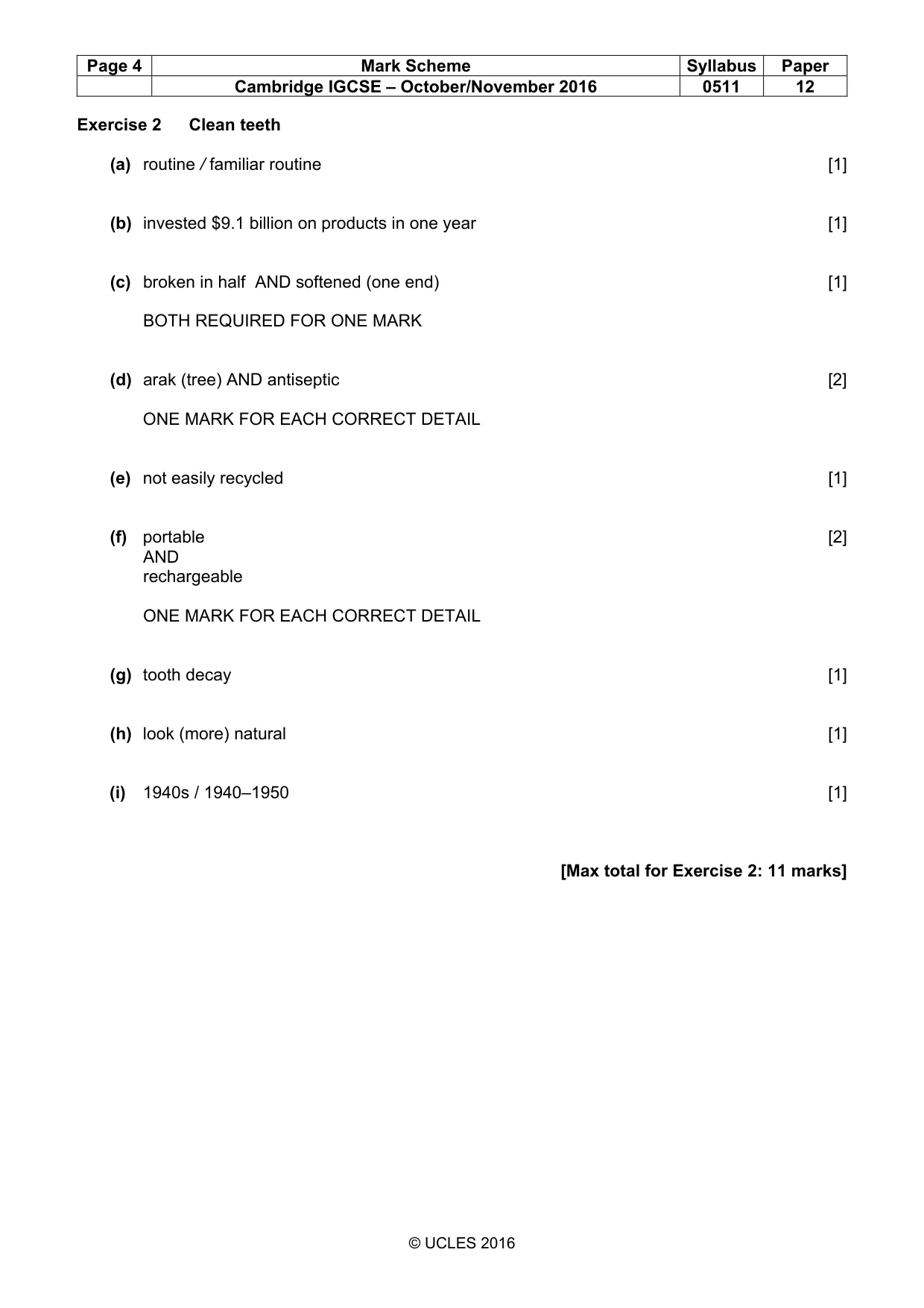 Mark scheme, page 4 of 10