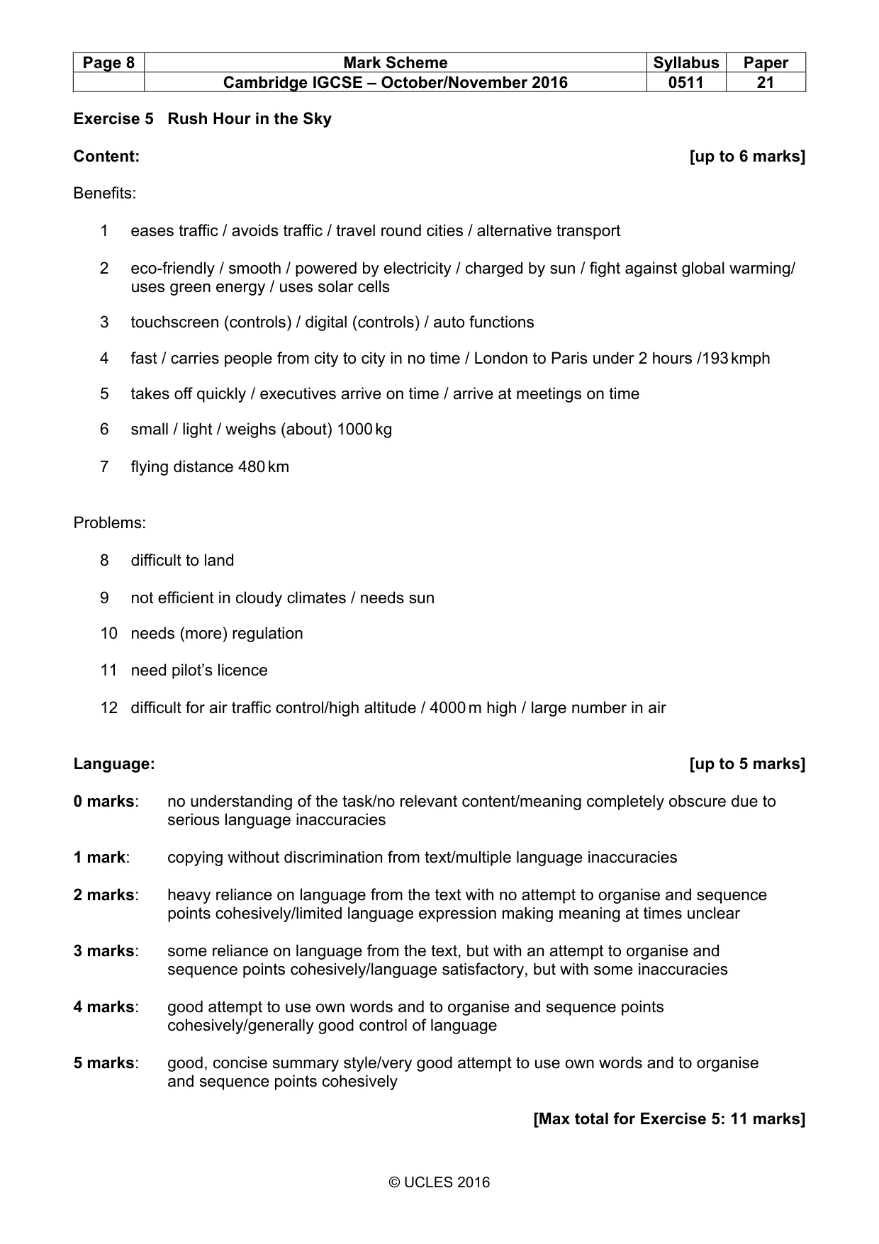 Mark scheme, page 8 of 12