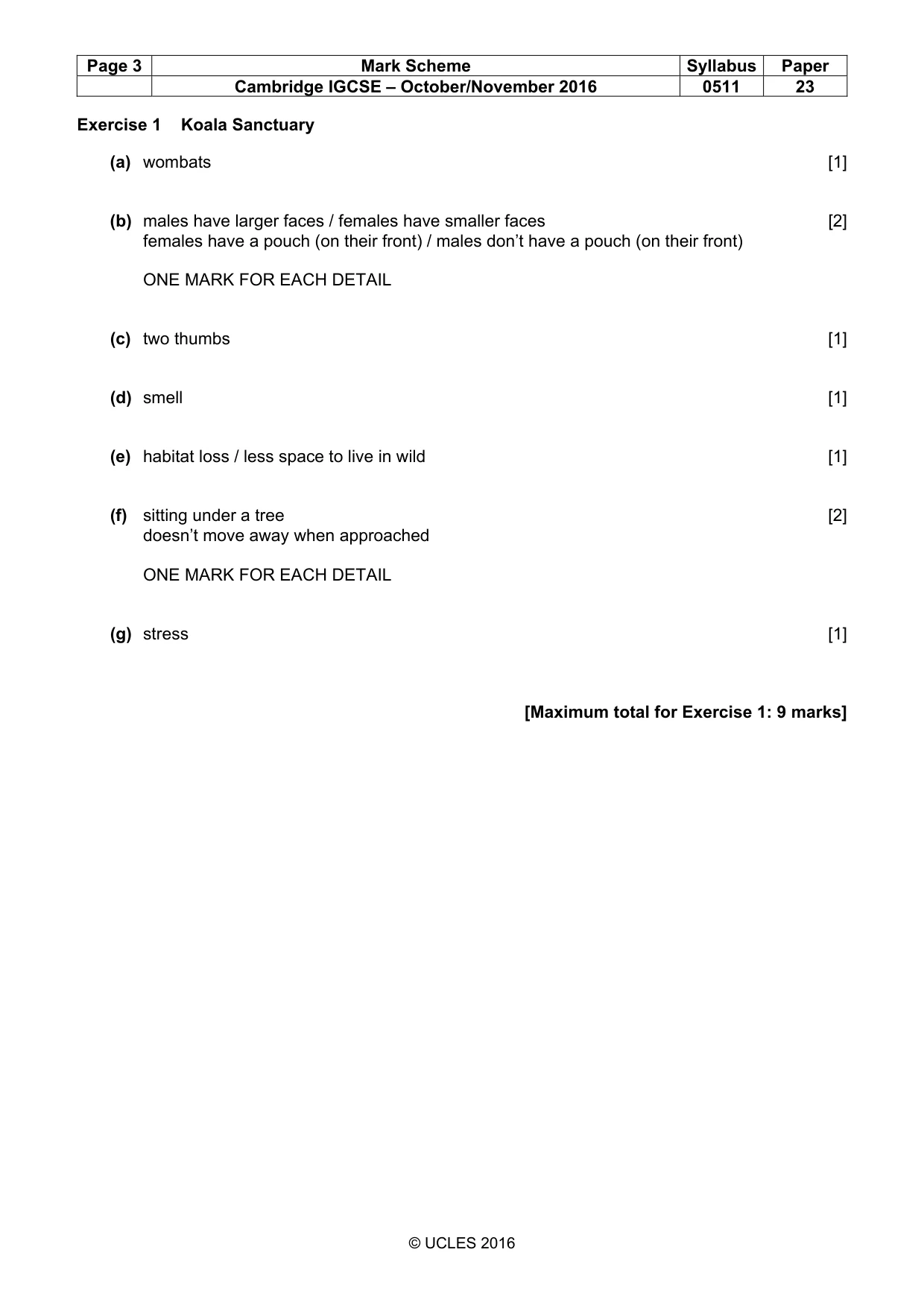 Mark scheme, page 3 of 10