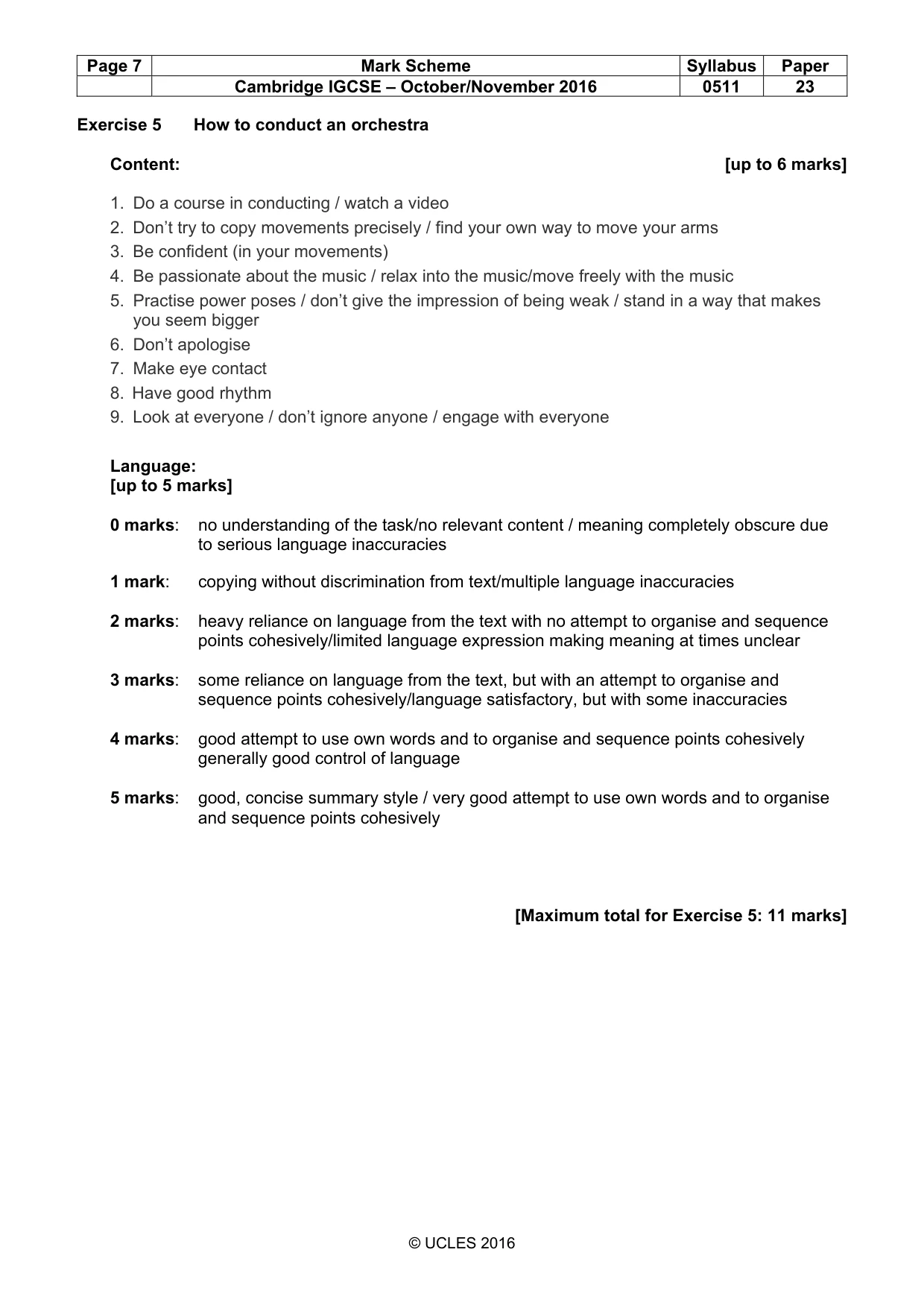 Mark scheme, page 7 of 10